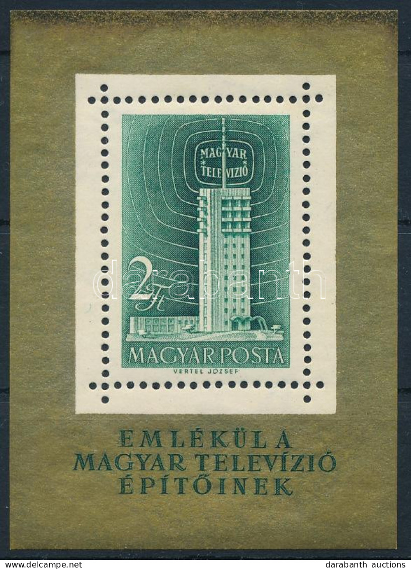 ** 1958 Televízió Blokk (18.000) (felül Elszíneződés / Spot On The Print Above) - Altri & Non Classificati