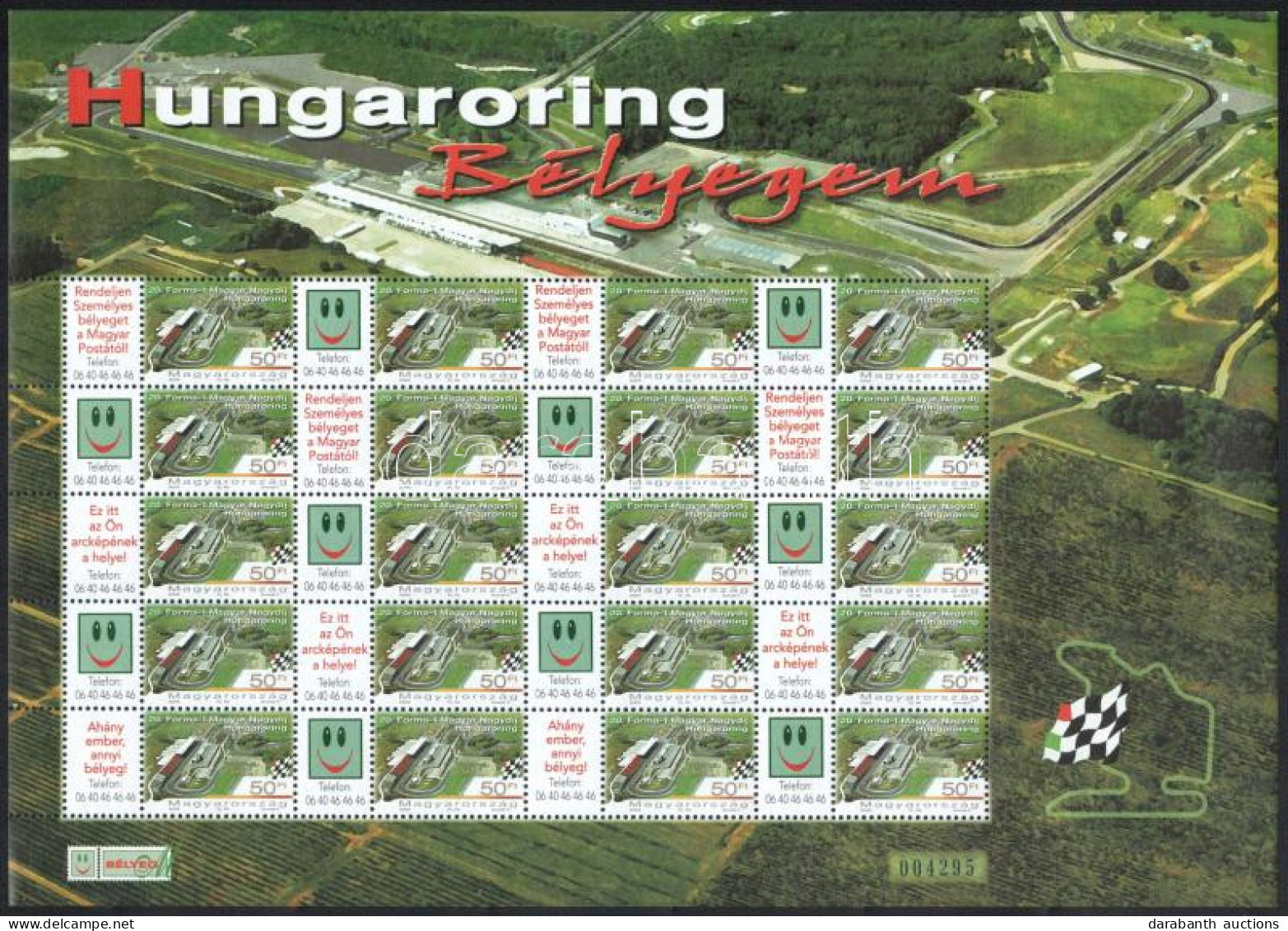 ** 2005 Hungaroring Bélyegem Promóciós Teljes ív Sorszámmal (10.000) - Autres & Non Classés