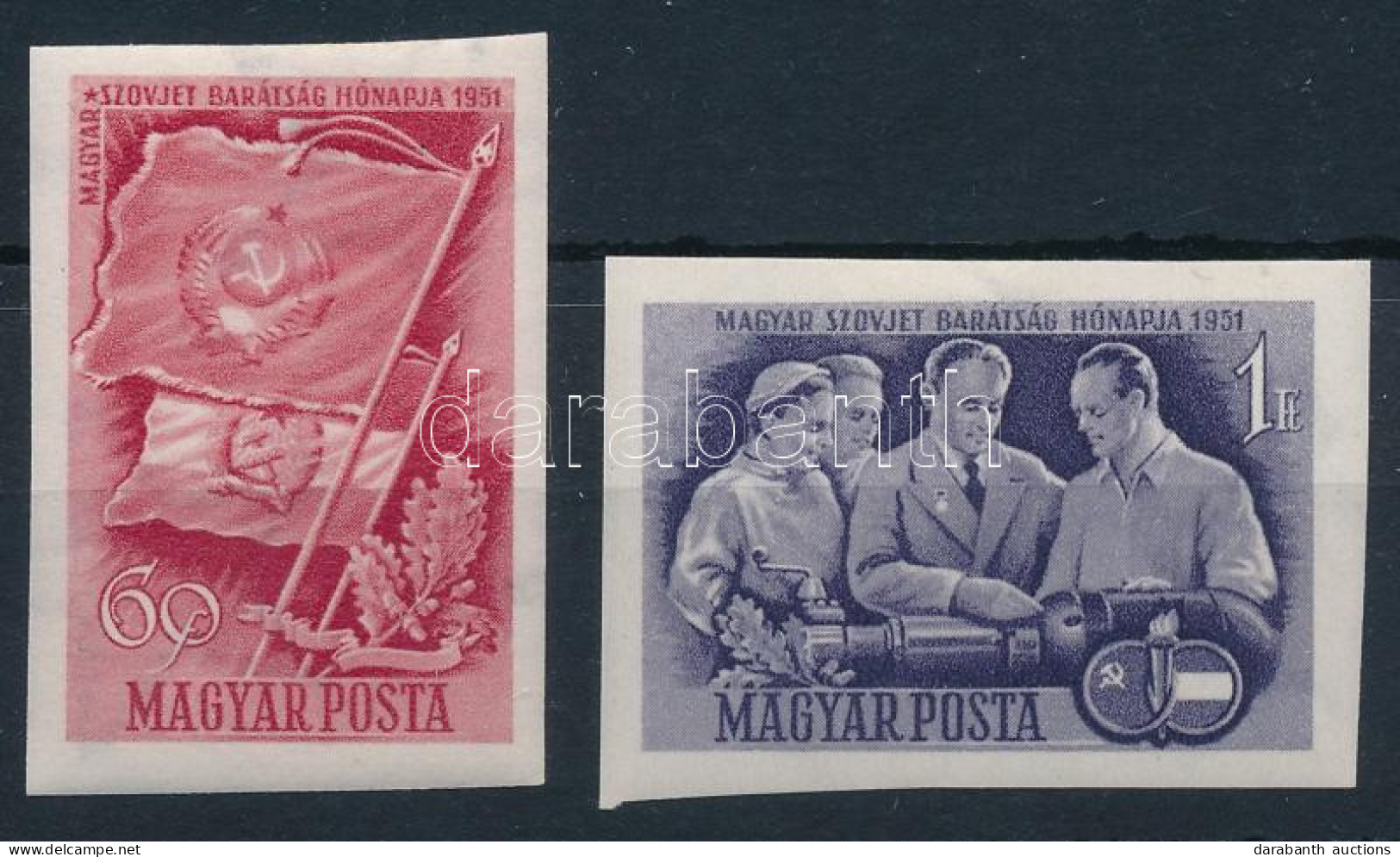 * 1951 Magyar-szovjet Barátság Vágott Sor (**9.000) - Other & Unclassified