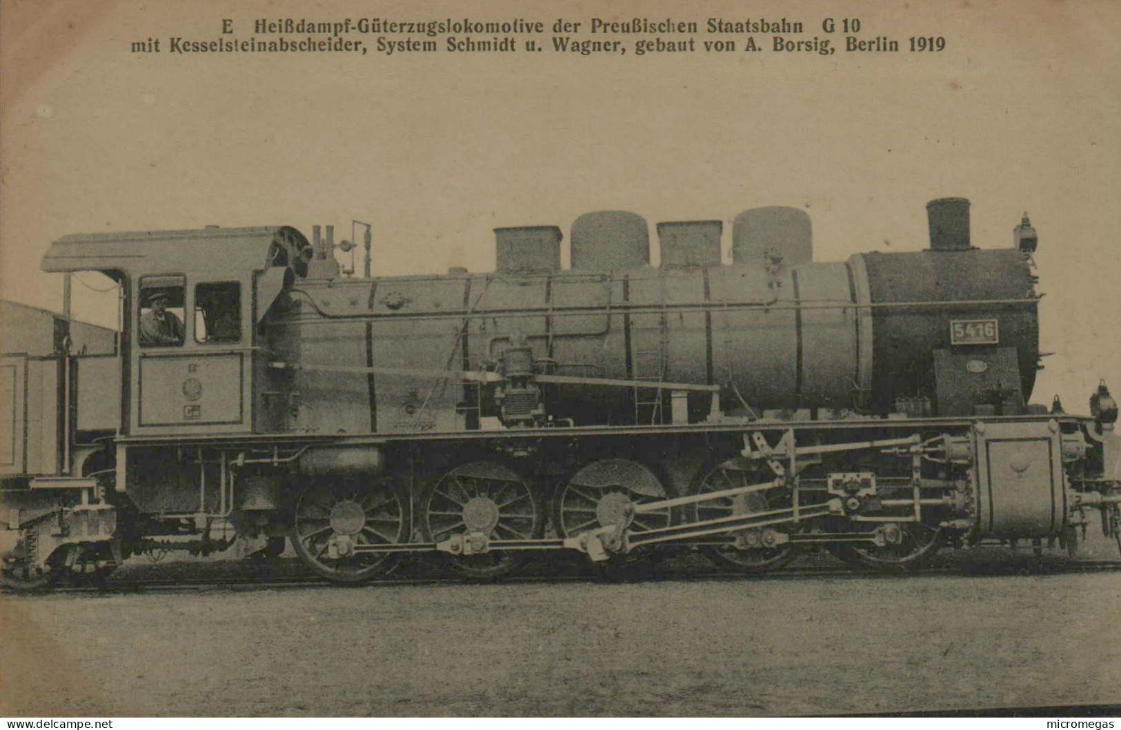 E. Heissdampf-Güterzuglokomotive Der Preussischen Staatsbahn,  G 10, Bordig 1919 - Eisenbahnen