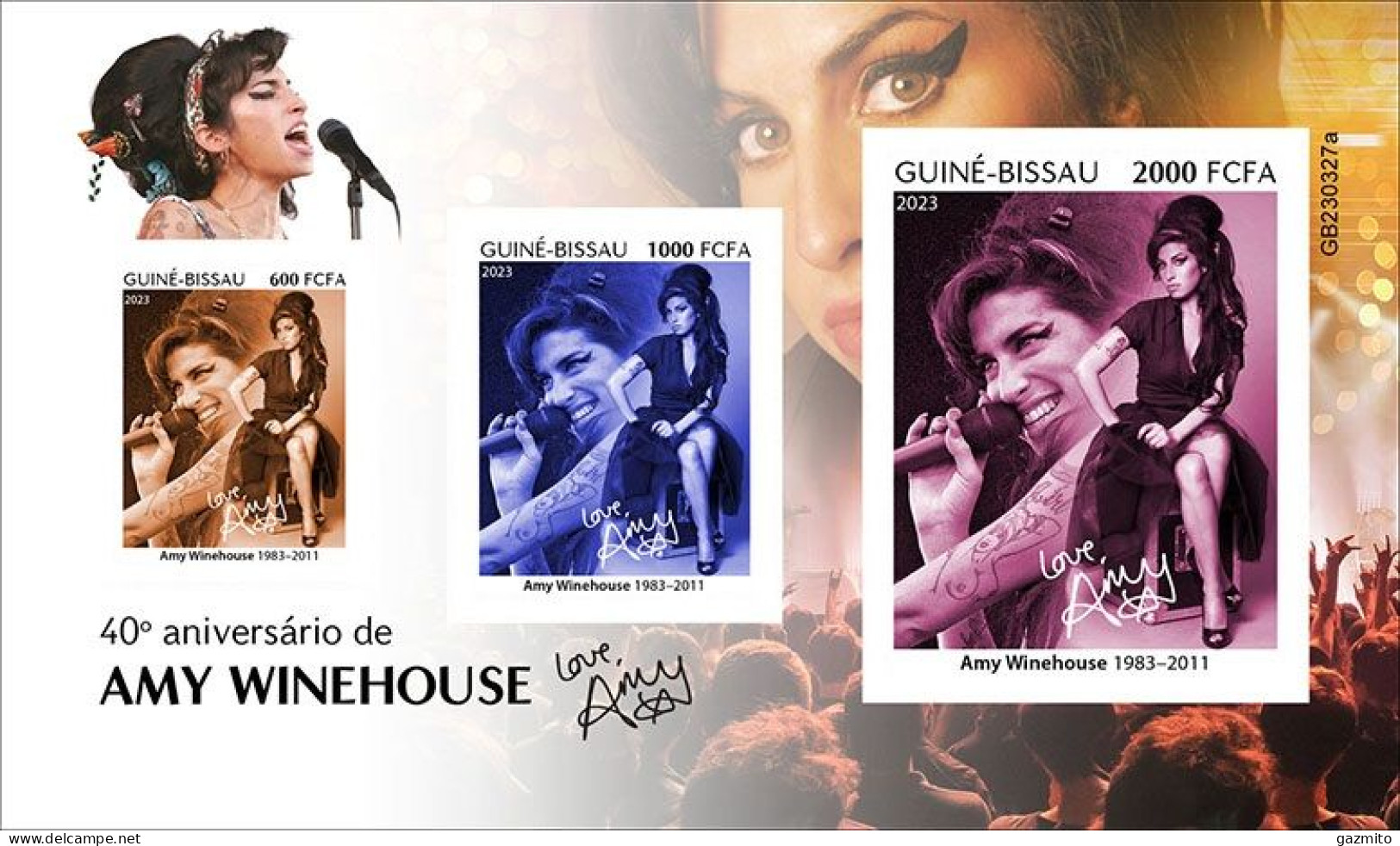 Guinea Bissau 2023, Music, Amy Winehouse, BF IMPERFORATED - Guinée-Bissau