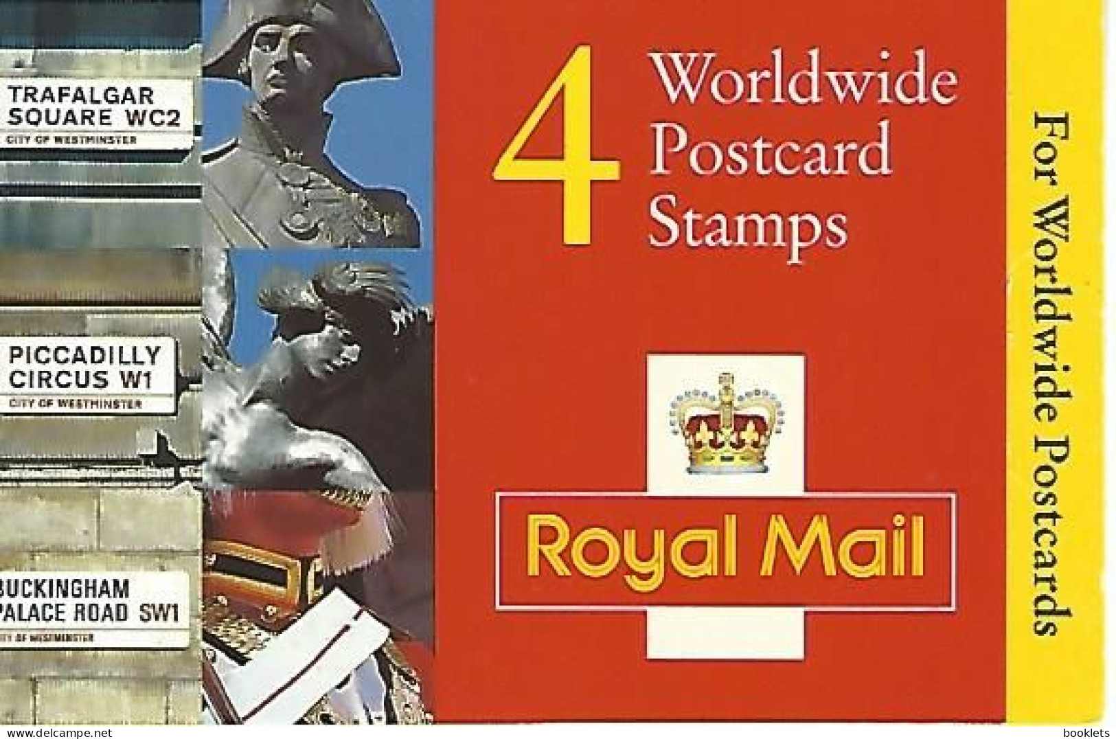 GREAT BRITAIN, WINDOW BOOKLET (RETAIL), 1997, GL3, 4x World Wide Postcards - Carnets