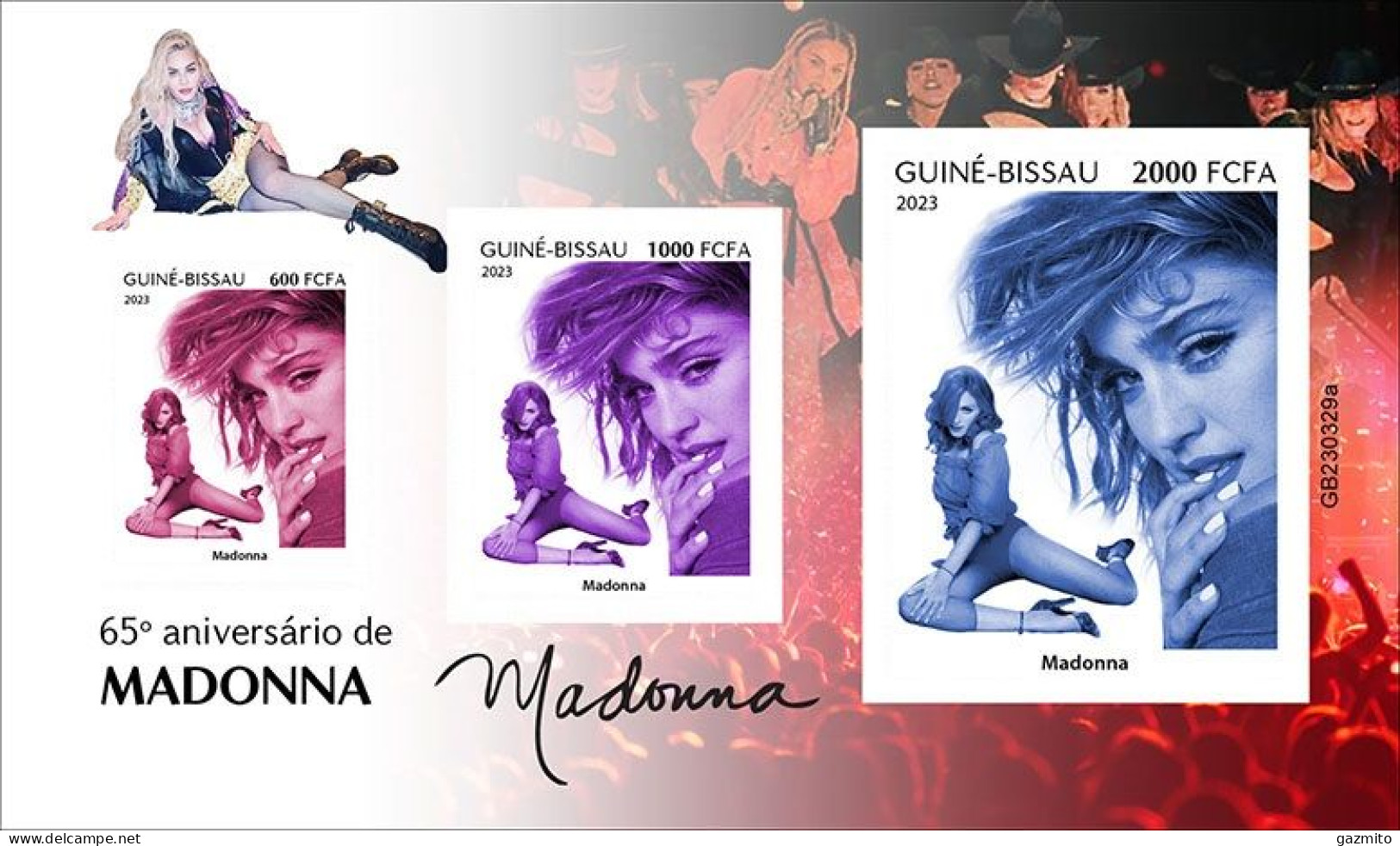 Guinea Bissau 2023, Music, Madonna, BF IMPERFORATED - Singers