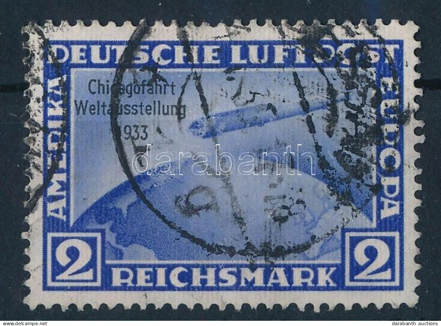 O Deutsches Reich 1933 Zeppelin Chicagofahrt Mi 497 (Mi EUR 250.-) (kis Elvékonyodás / Light Thin Paper) - Otros & Sin Clasificación