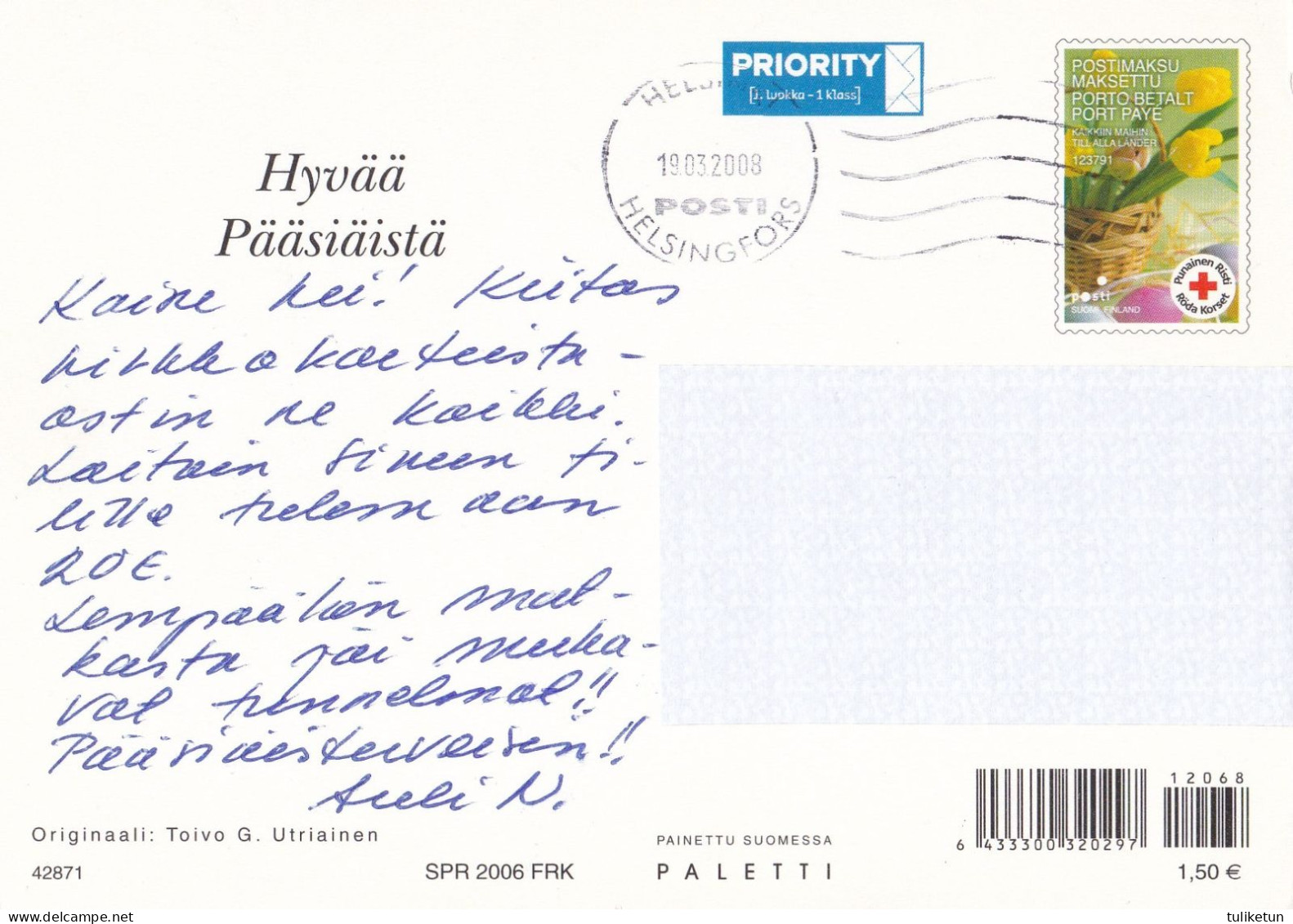 Postal Stationery - Easter Cocks - Chicken - Chick - Willows - Red Cross 2006 - Suomi Finland - Postage Paid - Interi Postali