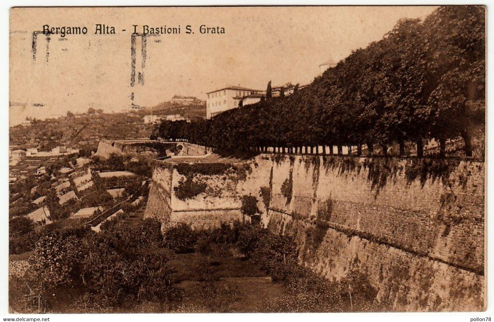 BERGAMO ALTA - I BASTIONI S. GRATA - 1926 - Vedi Retro - Formato Piccolo - Bergamo