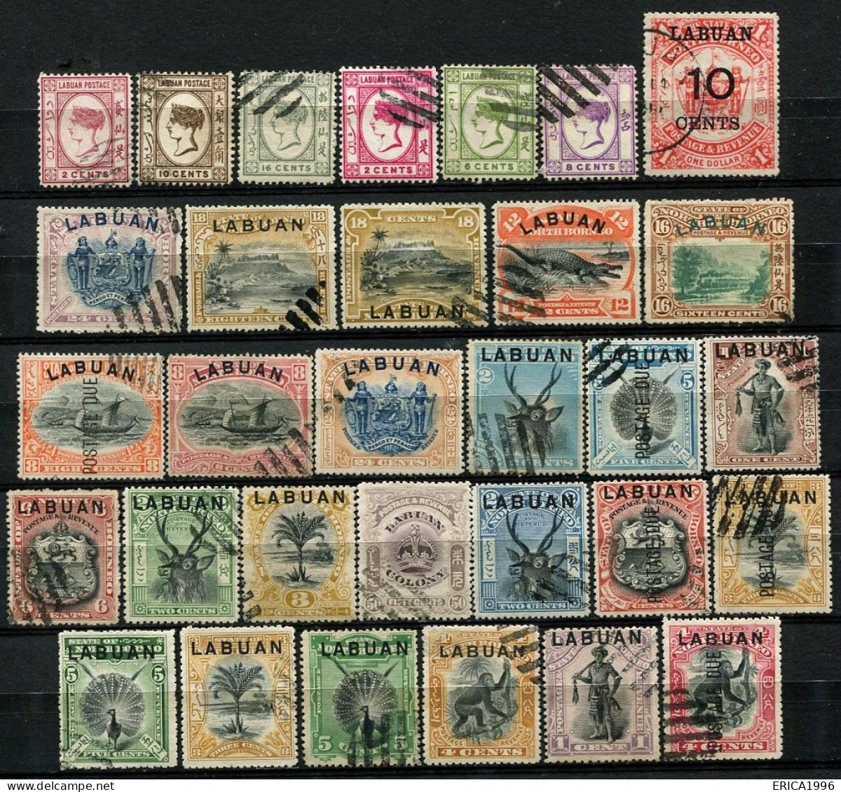 Z3765 LABUAN NORTH BORNEO Lotto Di 31 Francobolli Usati, Buone/ottime Condizioni - Borneo Del Nord (...-1963)