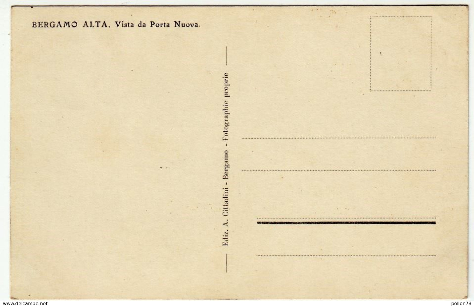 BERGAMO ALTA - VISTA DA PORTA NUOVA - Vedi Retro - Formato Piccolo - Bergamo