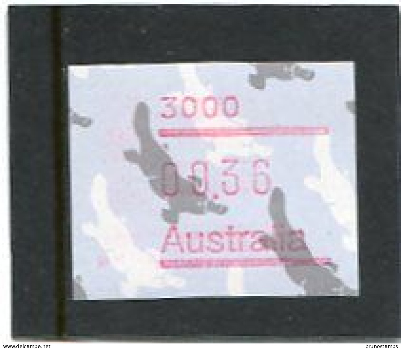 AUSTRALIA - 1986  36c  FRAMA  PLATYPUS  POSTCODE  3000 (MELBOURNE)  MINT NH - Timbres De Distributeurs [ATM]