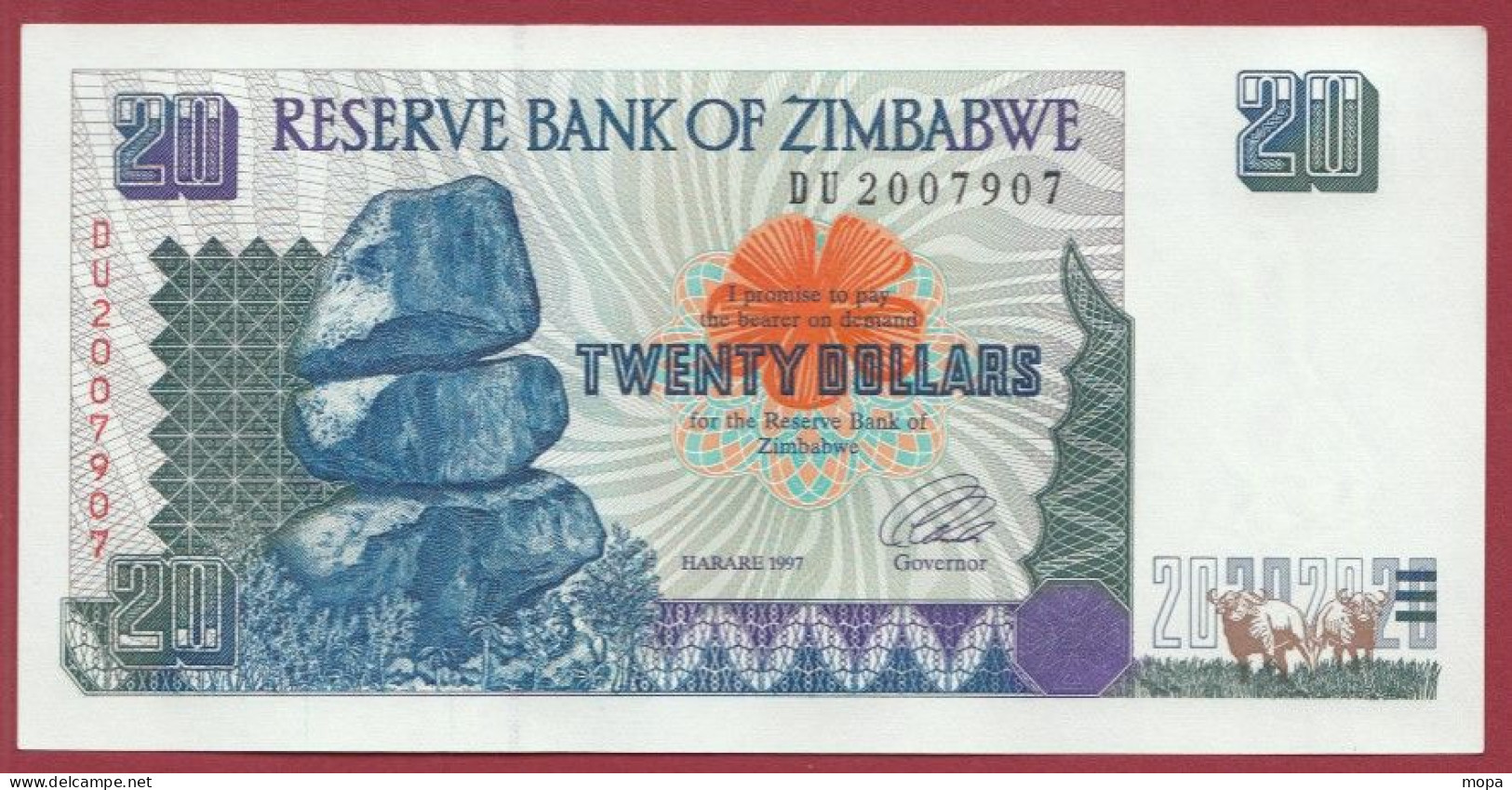 Zimbabwe--20 Dollars  ---1997--UNC---(495) - Simbabwe