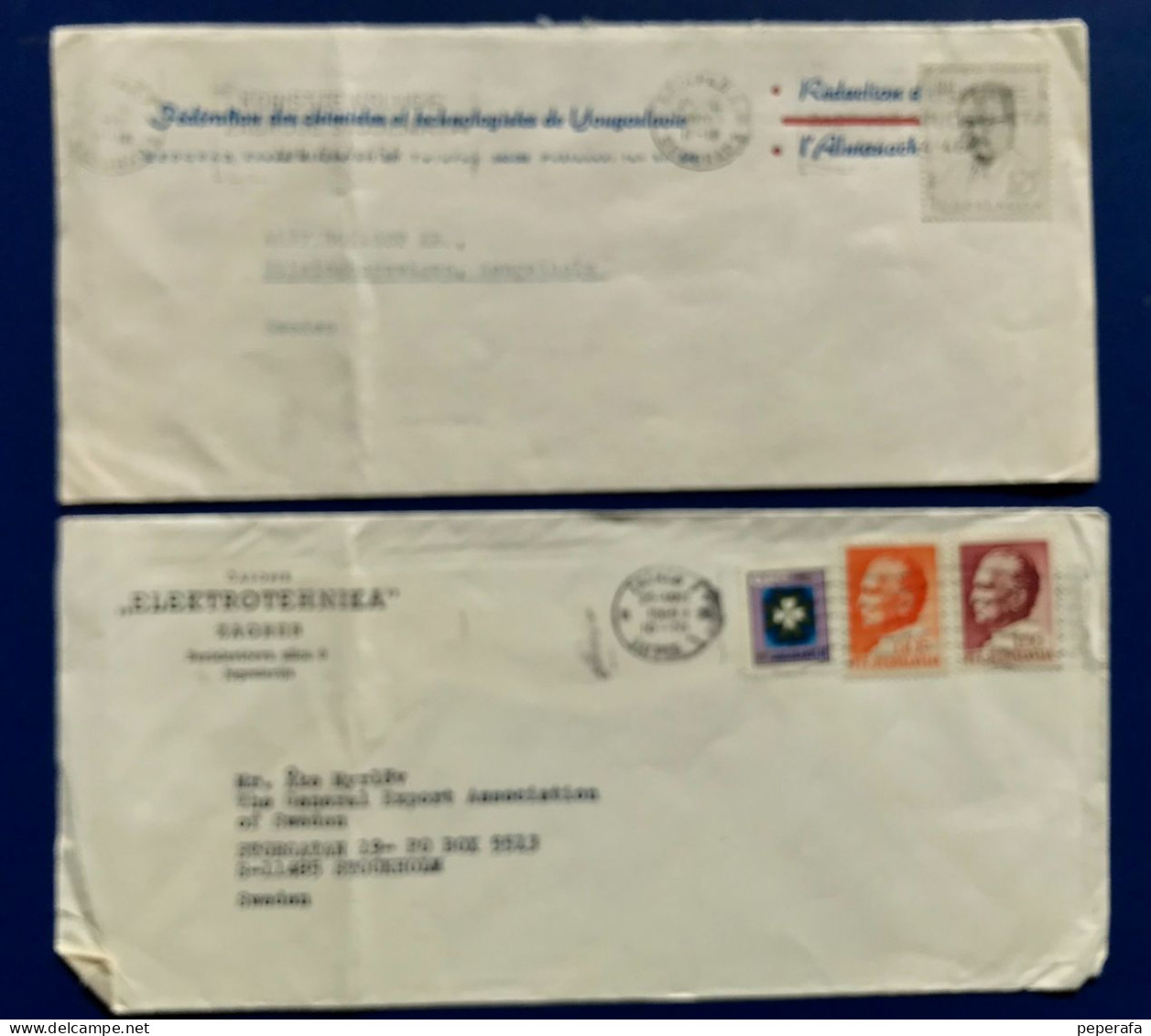 YUGOSLAVIA, 2 SOBRE CIRCULADOS A SUECIA, SWEDEN - Used Stamps