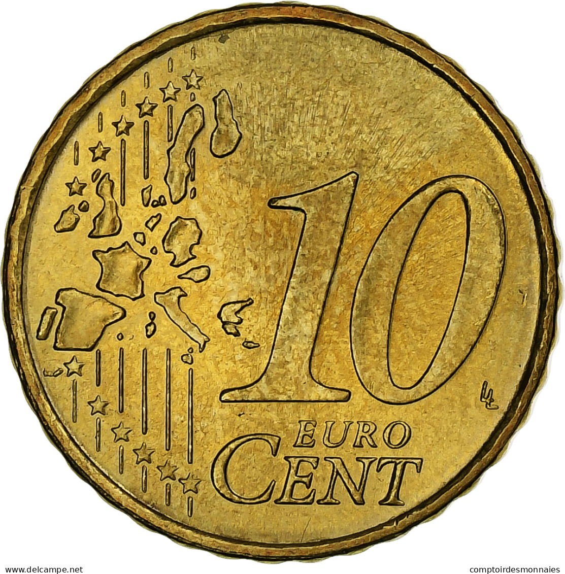 Portugal, 10 Euro Cent, 2002, Lisbonne, SUP, Laiton, KM:743 - Portugal