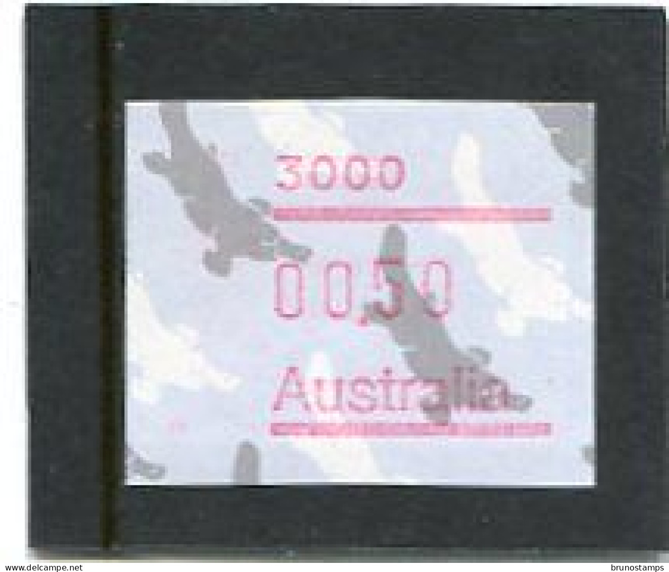 AUSTRALIA - 1986  50c  FRAMA  PLATYPUS  POSTCODE  3000 (MELBOURNE)  MINT NH - Machine Labels [ATM]
