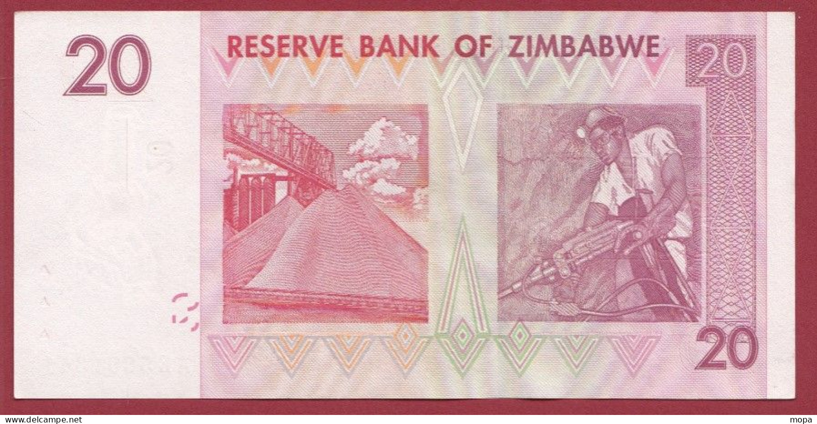 Zimbabwe--20 Dollars  ---2007--UNC---(497) - Zimbabwe