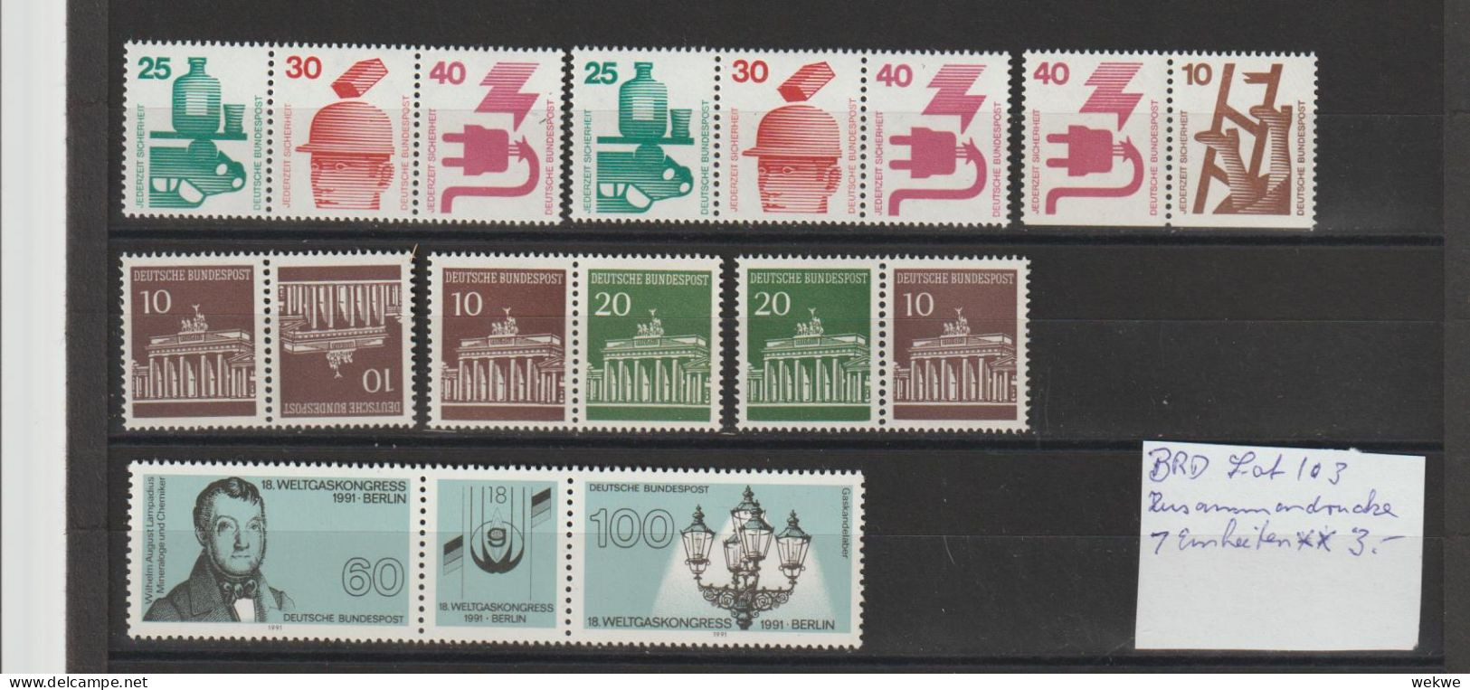 BRD Lot 103 / ZUSAMMENDRUCKE 7 Einheiten ** MNH - Colecciones