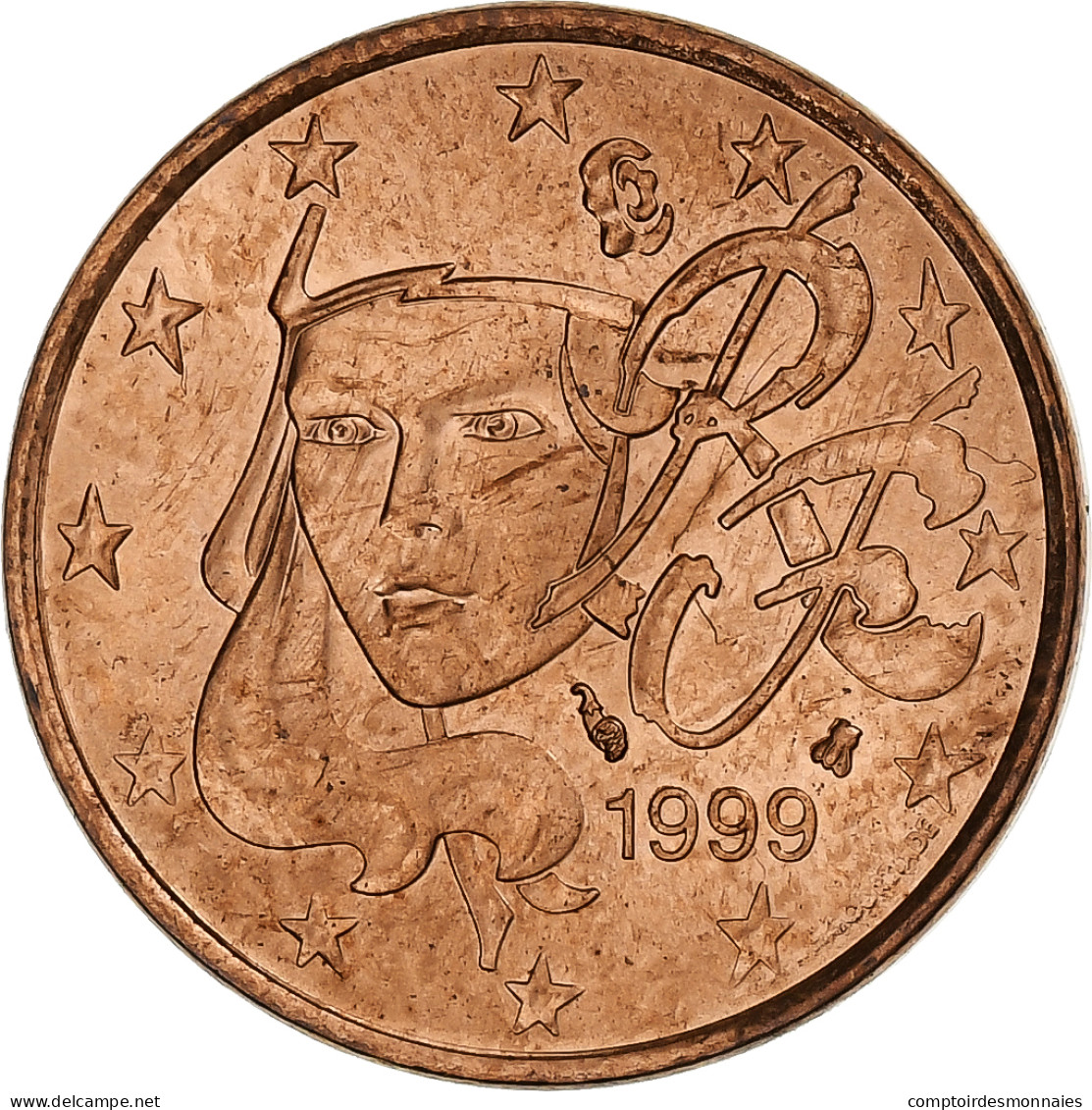 France, 5 Euro Cent, 1999, Paris, SUP+, Cuivre Plaqué Acier, KM:1284 - Francia