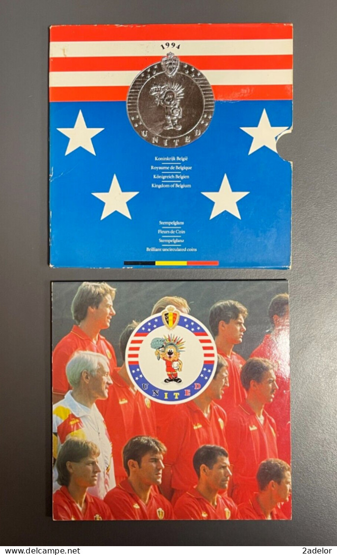 Beau Coffret Belgique, Coupe Du Monde De Football 1994, 10 Pièces + 1 Médaille - Collezioni