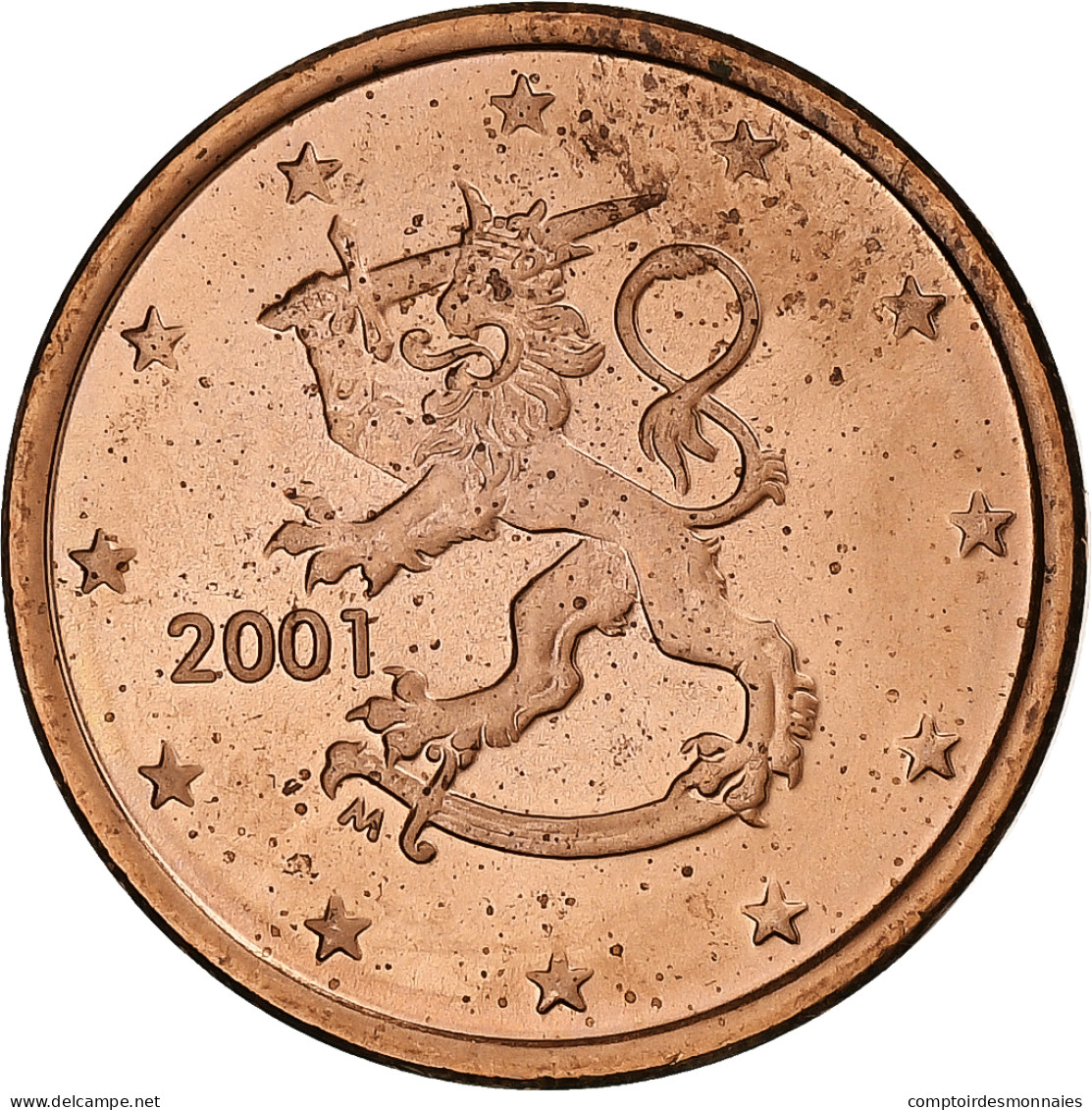 Finlande, 5 Euro Cent, 2001, Vantaa, SUP, Cuivre Plaqué Acier, KM:100 - Finland
