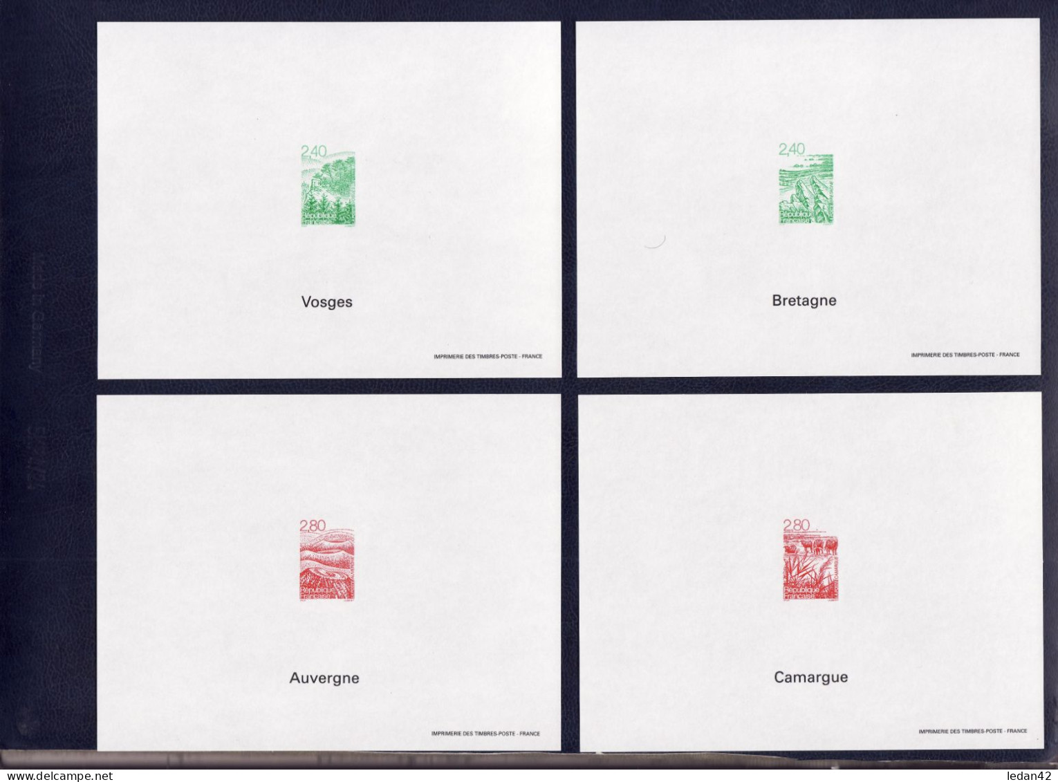 France 1995 Cat. Yvert N°2949/52 **, Blocs Feuillets Gommés Les Régions Françaises. - Luxury Proofs