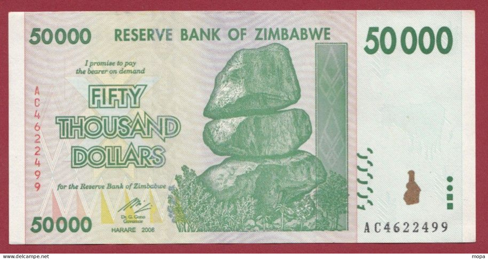 Zimbabwe--50000 Dollars  ---2008--UNC---(499) - Zimbabwe