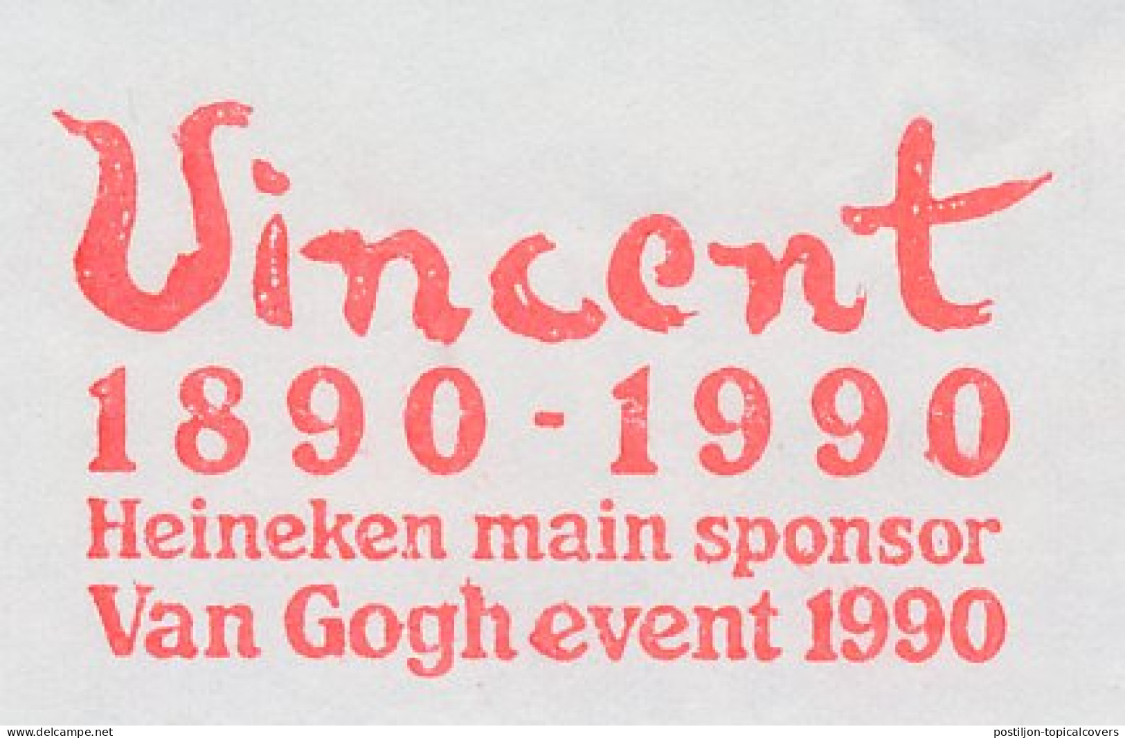 Meter Cut Netherlands 1990 - Hasler 5813 Vincent Van Gogh - Van Gogh Event - Heineken Main Sponsor - Sonstige & Ohne Zuordnung