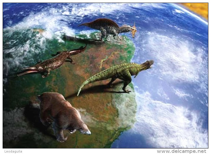 BRAZIL 2014  -  PREHISTORIC ANIMALS OF BRAZIL - DINOSAURS - OFFICIAL  POSTCARD - Sonstige