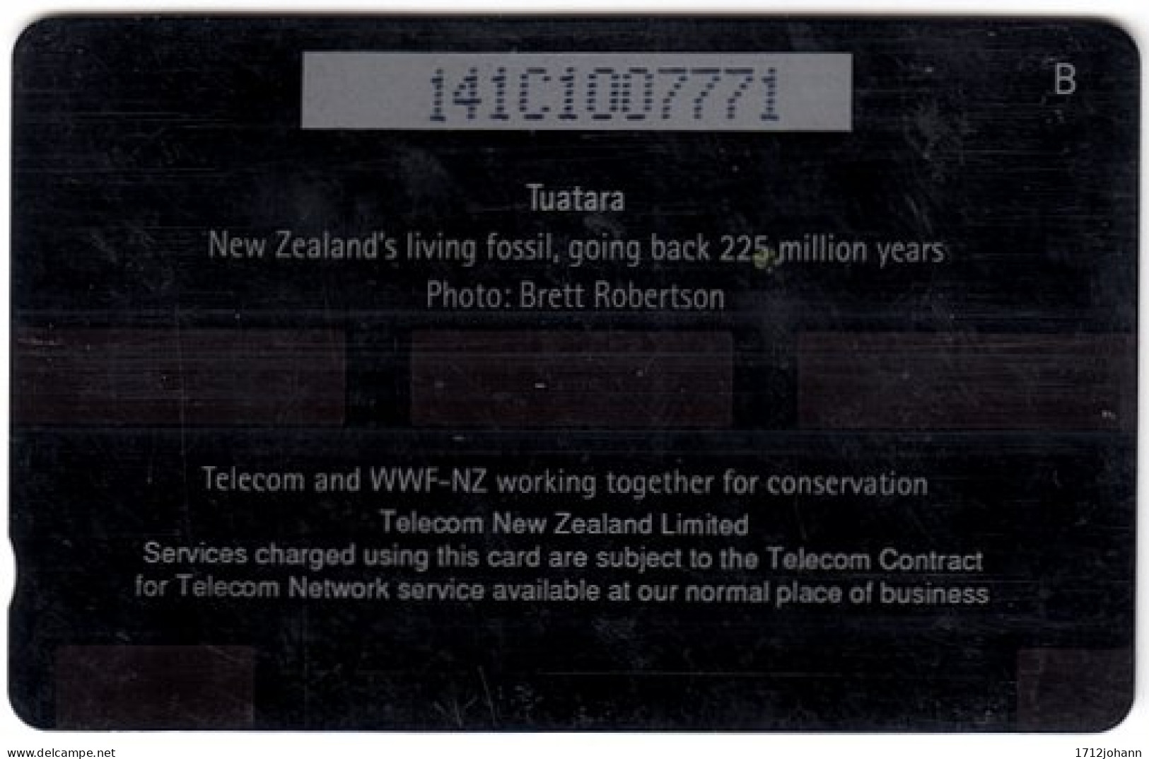 NEW ZEALAND A-941 Magnetic Telecom - Animal, Lizard - 141C1 - Used - Neuseeland