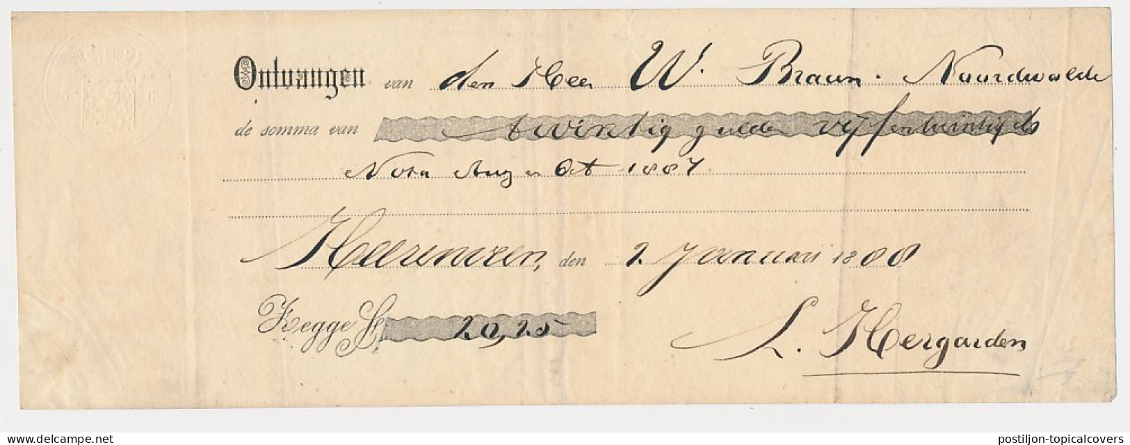 Fiscaal / Revenue - Droogstempel 5 C. - Heerenveen 1888 - Fiscales