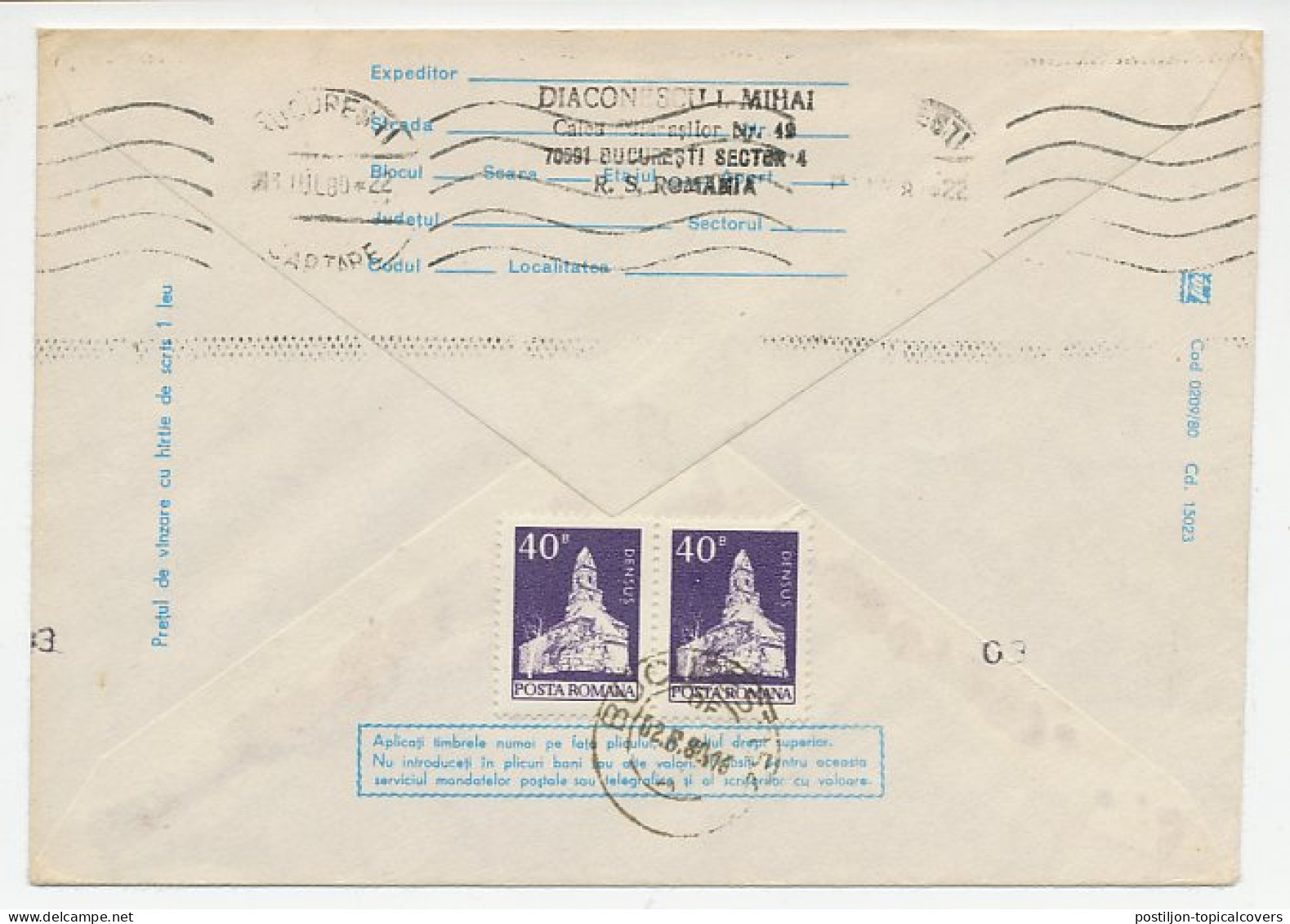 Registered Postal Stationery Romania 1980 Olympic Flashing Road - Other & Unclassified