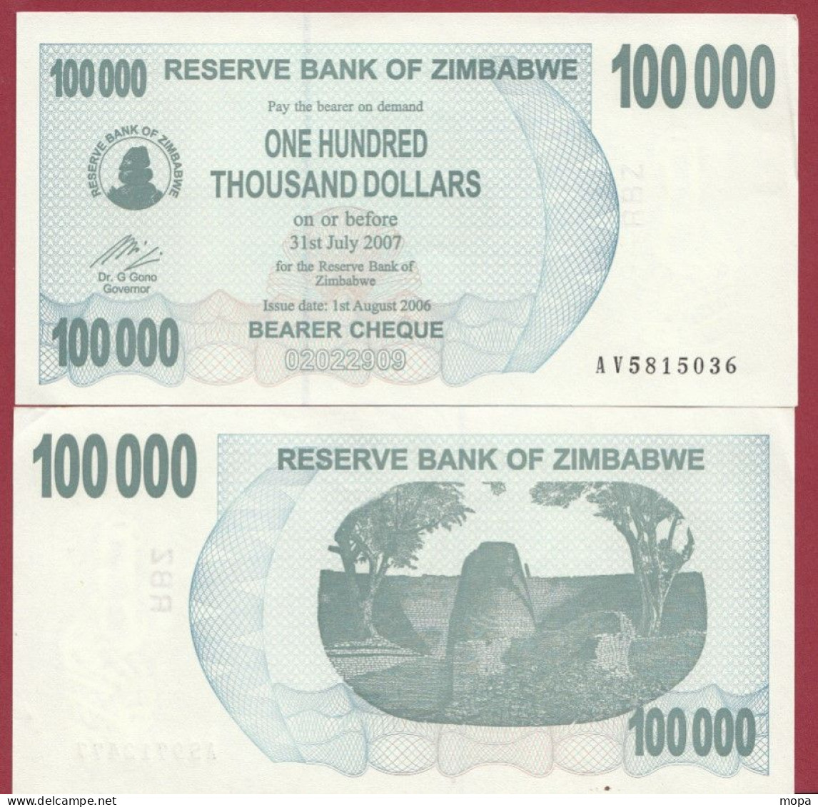 Zimbabwe--1000 Dollars  ---2007--UNC---(500) - Zimbabwe