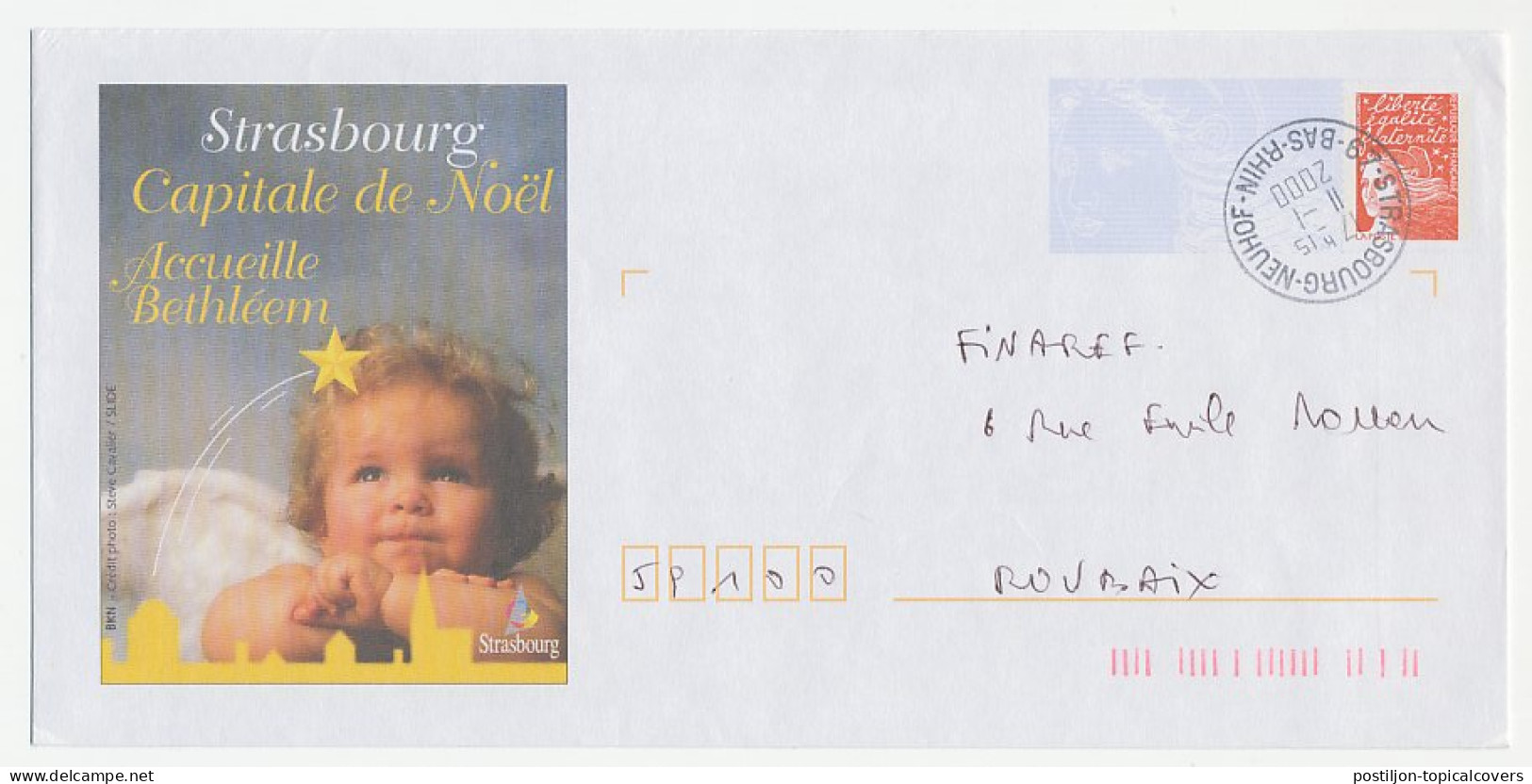 Postal Stationery / PAP France 2000 Stasbourg Welcomes Bethlehem  - Navidad