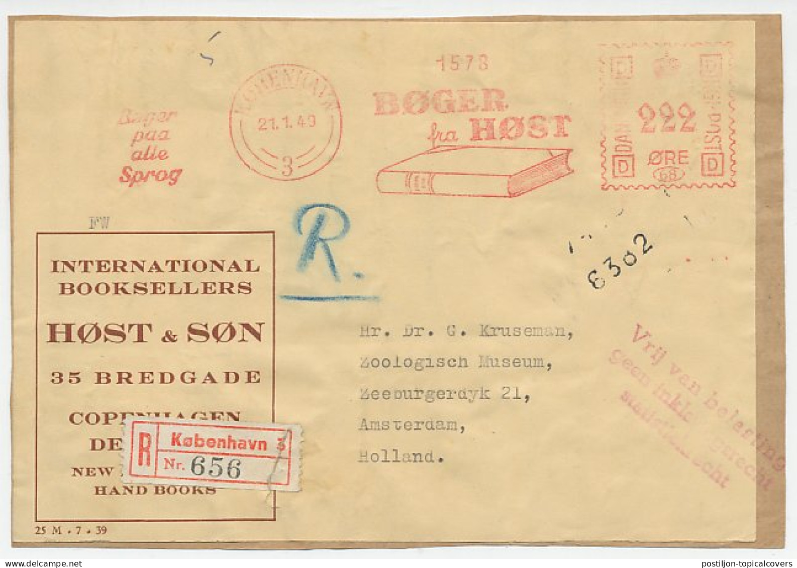 Meter Address Label Denmark 1949 Book - Unclassified