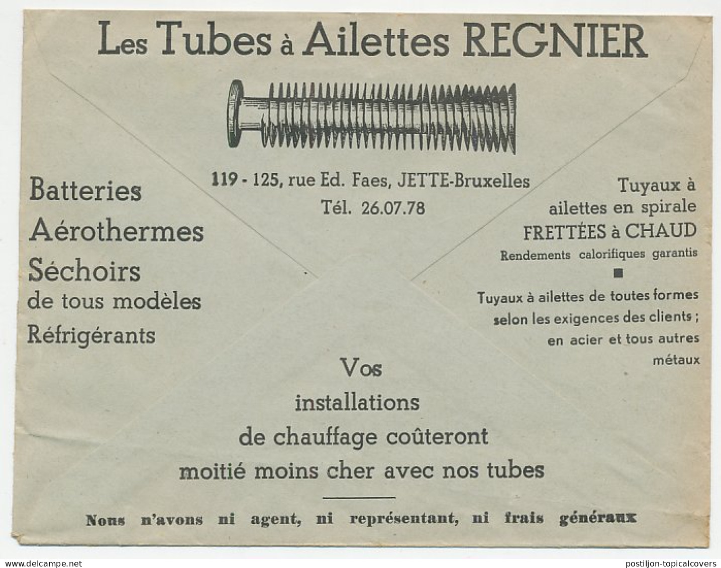 Postal Cheque Cover Belgium 1936 Tubes - Pipes - Batteries - Car - Pontiac - Indian - Autres & Non Classés
