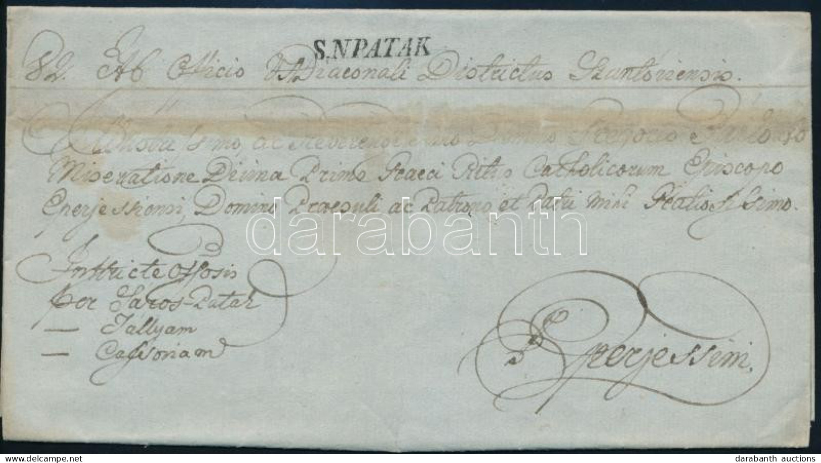 ~1845 Ex Offo "S.N.PATAK" - Eperjes - Sonstige & Ohne Zuordnung