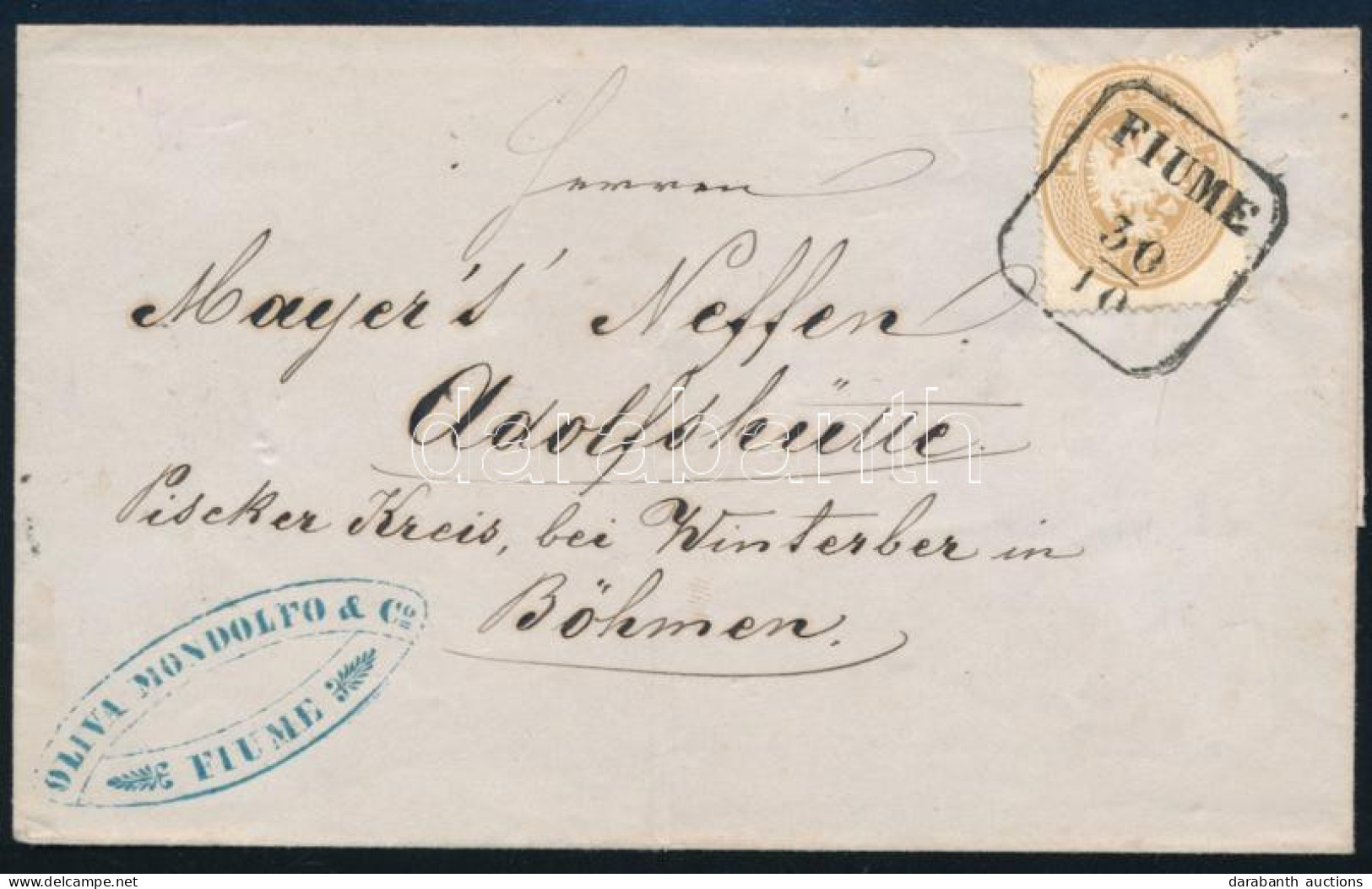 1863 15kr Levélen "FIUME" - "WINTERBERG" (Böhmen) - Andere & Zonder Classificatie