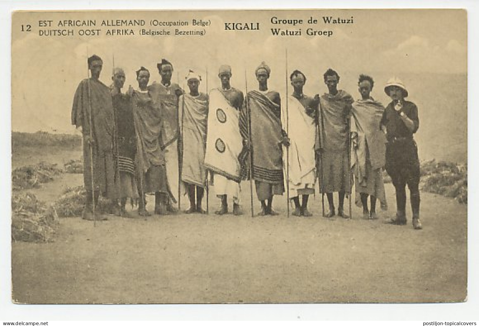 Postal Stationery Belgian Congo / German East Africa 1918 Kigali - Watuzi Group - Indiens D'Amérique