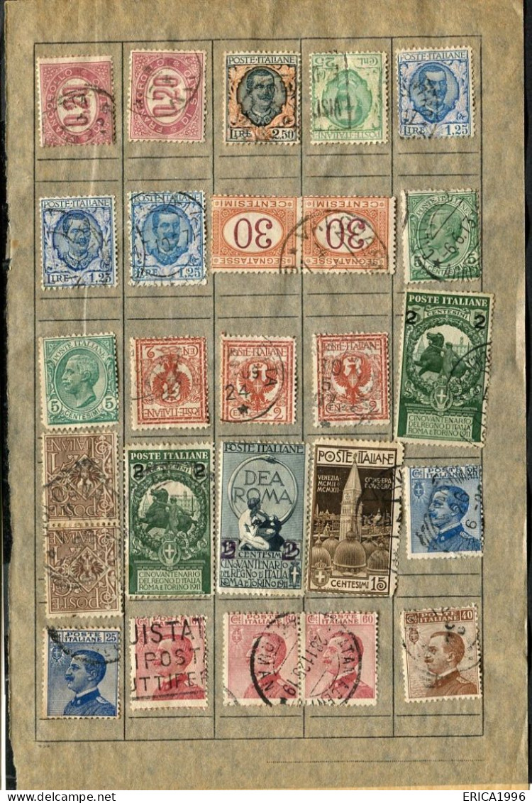 Z3772 FRANCOBOLLI ANTICHI Di PAESI VARI Lotto Di 120 Francobolli Antichi E Vecchi, Usati, Su 5 Foglietti Di Vecchissimo - Collections (without Album)