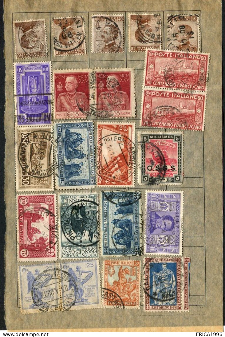 Z3772 FRANCOBOLLI ANTICHI Di PAESI VARI Lotto Di 120 Francobolli Antichi E Vecchi, Usati, Su 5 Foglietti Di Vecchissimo - Collections (without Album)