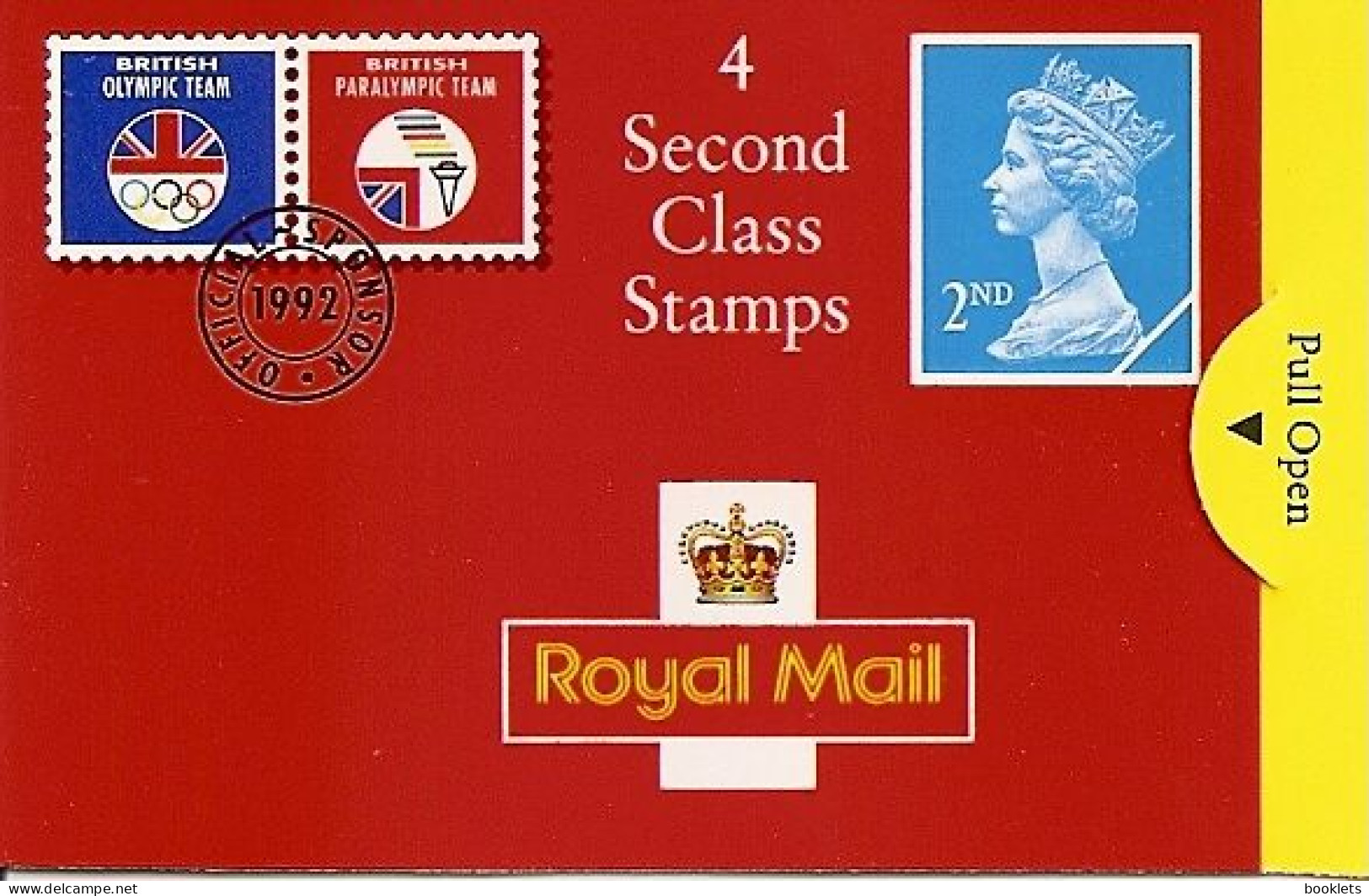 GREAT BRITAIN, WINDOW BOOKLET (RETAIL), 1992, HA5, 4x 2nd - Booklets