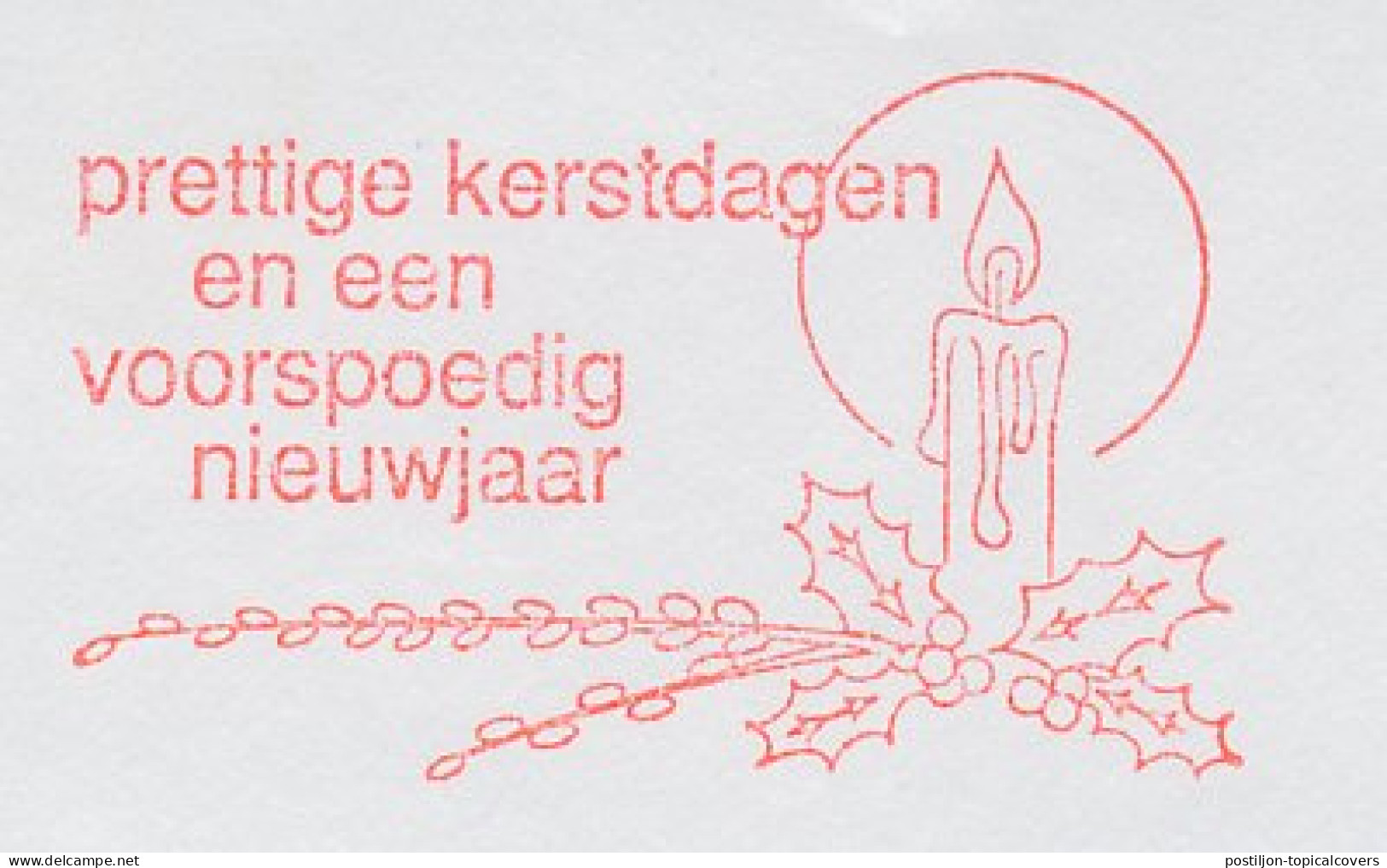 Meter Cut Netherlands 1991 Candle - Merry Christmas - Happy New Year - Kerstmis