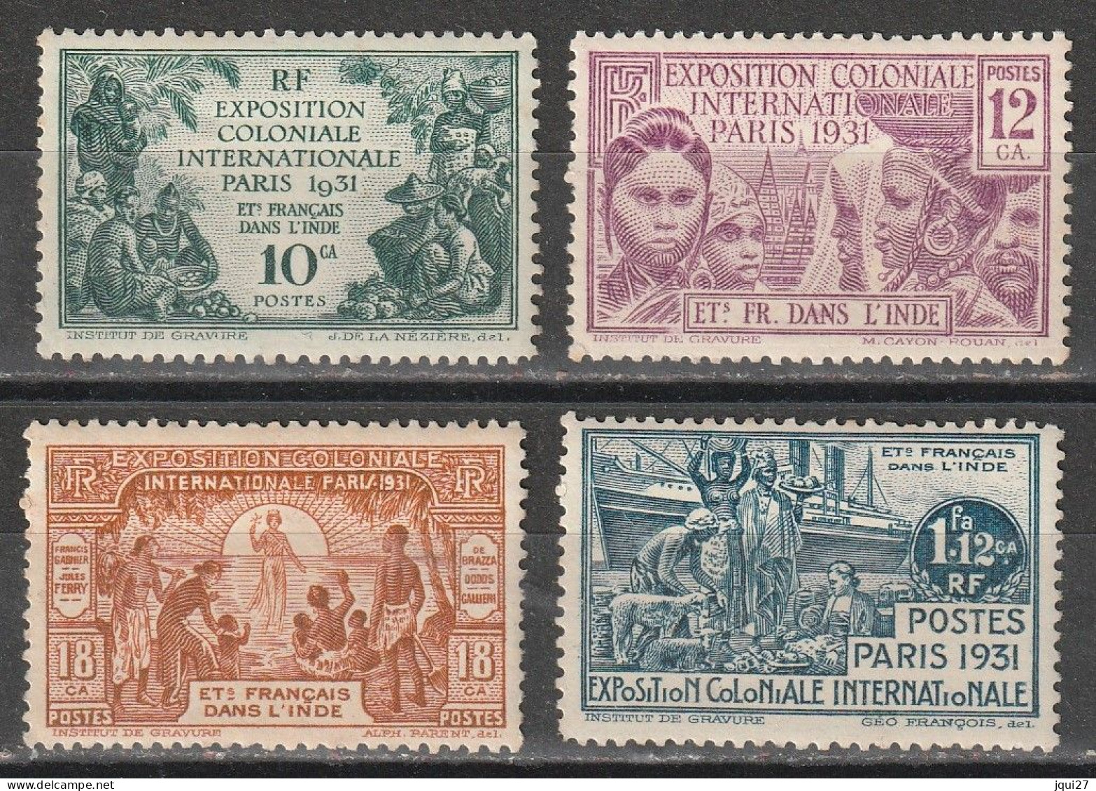 Inde N° 105 - 108 ** Exposition Coloniale 1931 - Unused Stamps