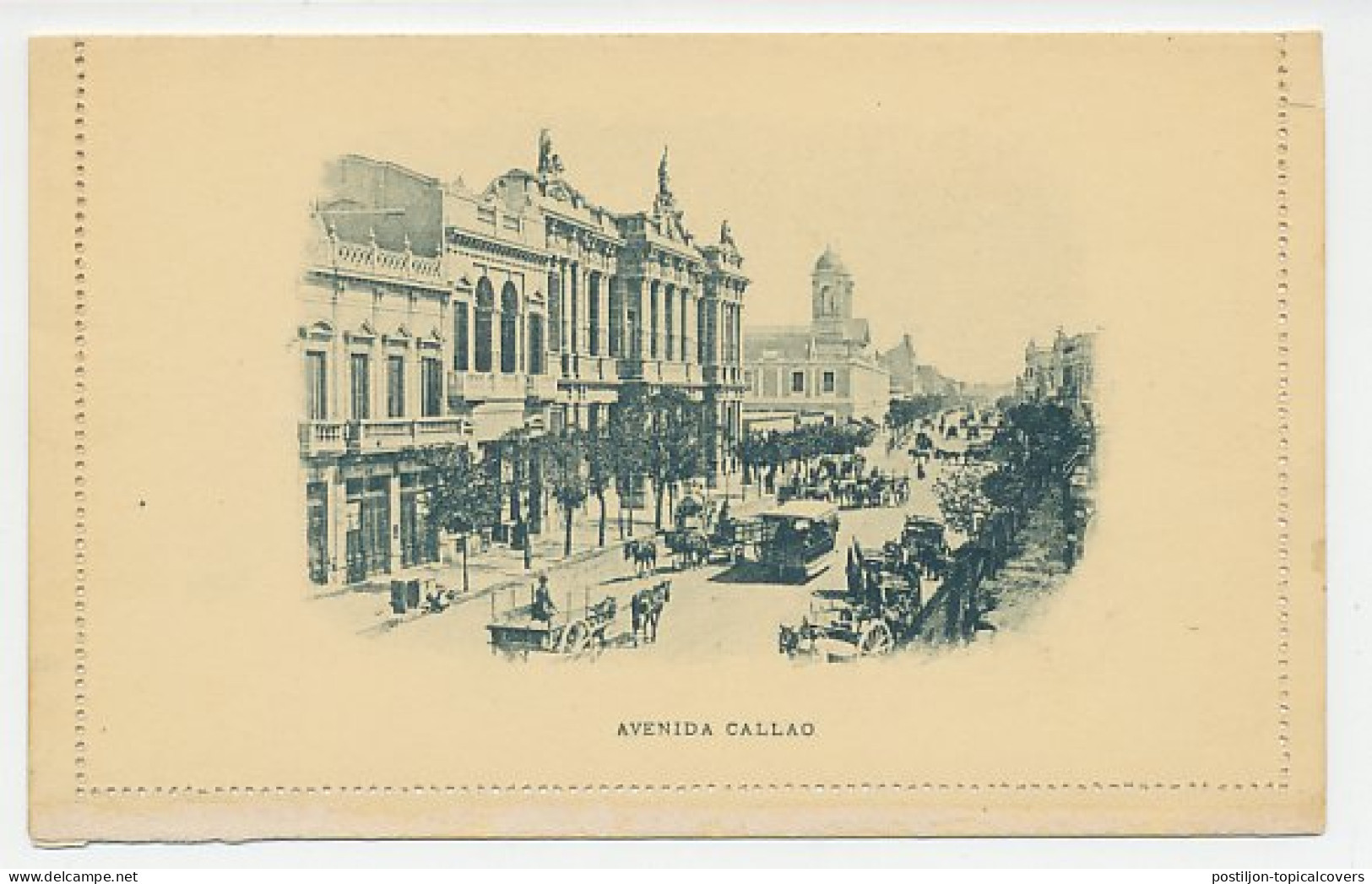 Postal Stationery Argentina - Muestra / Specimen Horse Tram - Traffic - Avenue Callao  - Eisenbahnen
