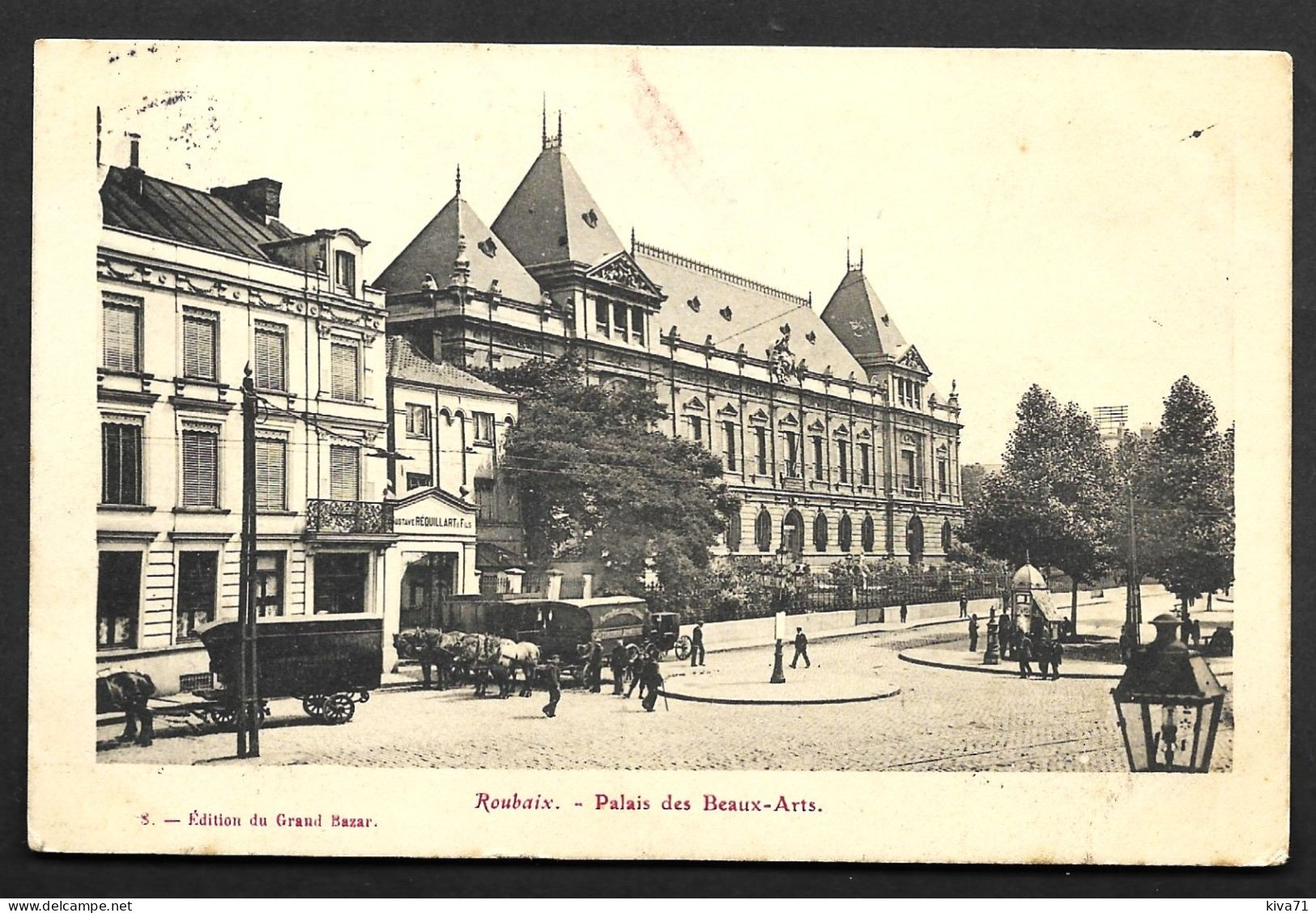 ROUBAIX   "  Palais Des Beaux Arts"   1906    Très Animée + Calèches - Roubaix