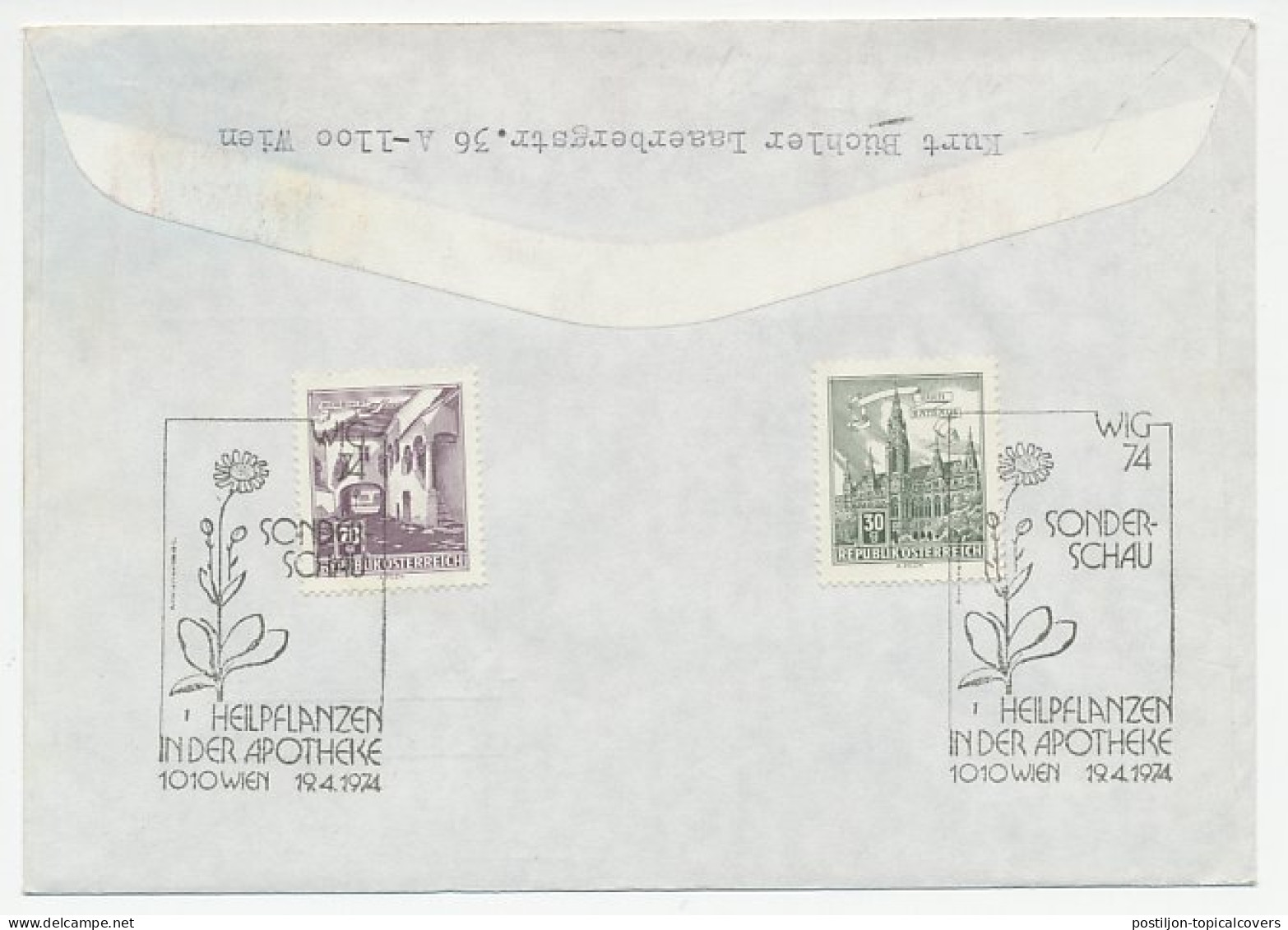 Registered Cover / Postmark Austria 1974 Medicinal Plants - Exhibition - Farmacia