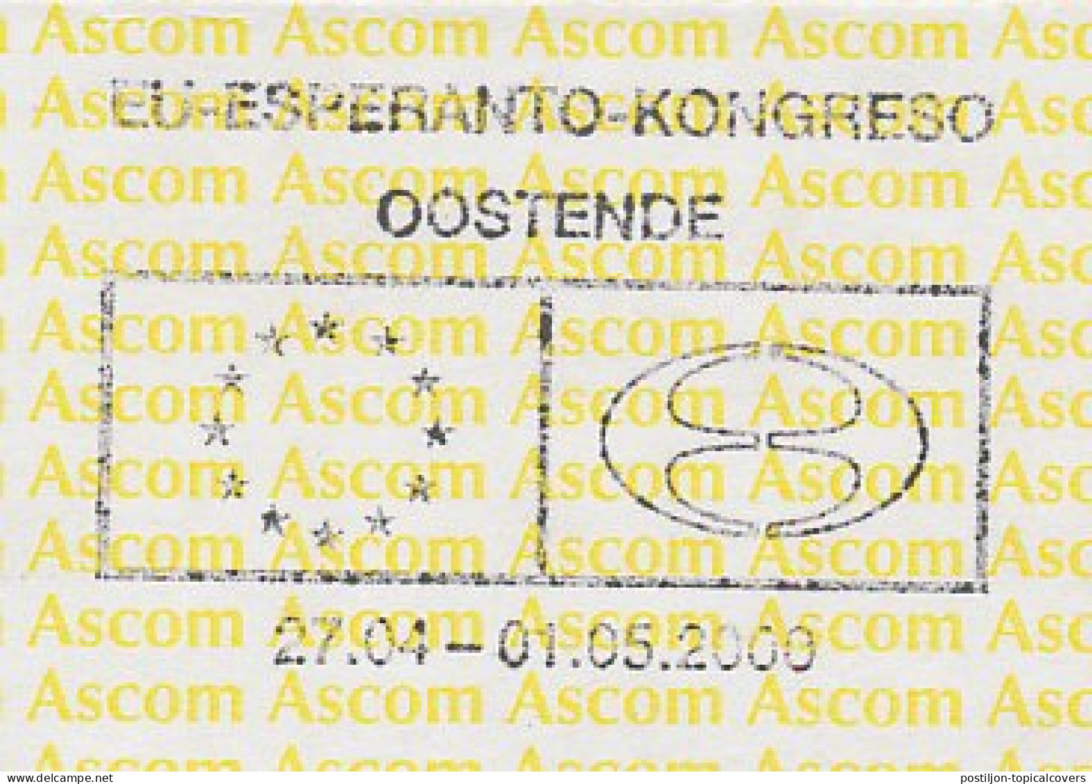 Meter Cut / Postmark Belgium 2000 Esperanto Congress Oostende  - Esperánto