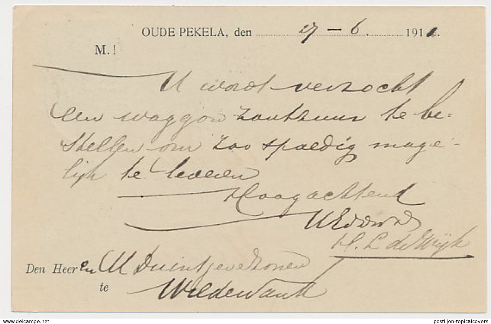 Firma Briefkaart Oude Pekela 1911 - Agentuur - Commissiehandel - Non Classés