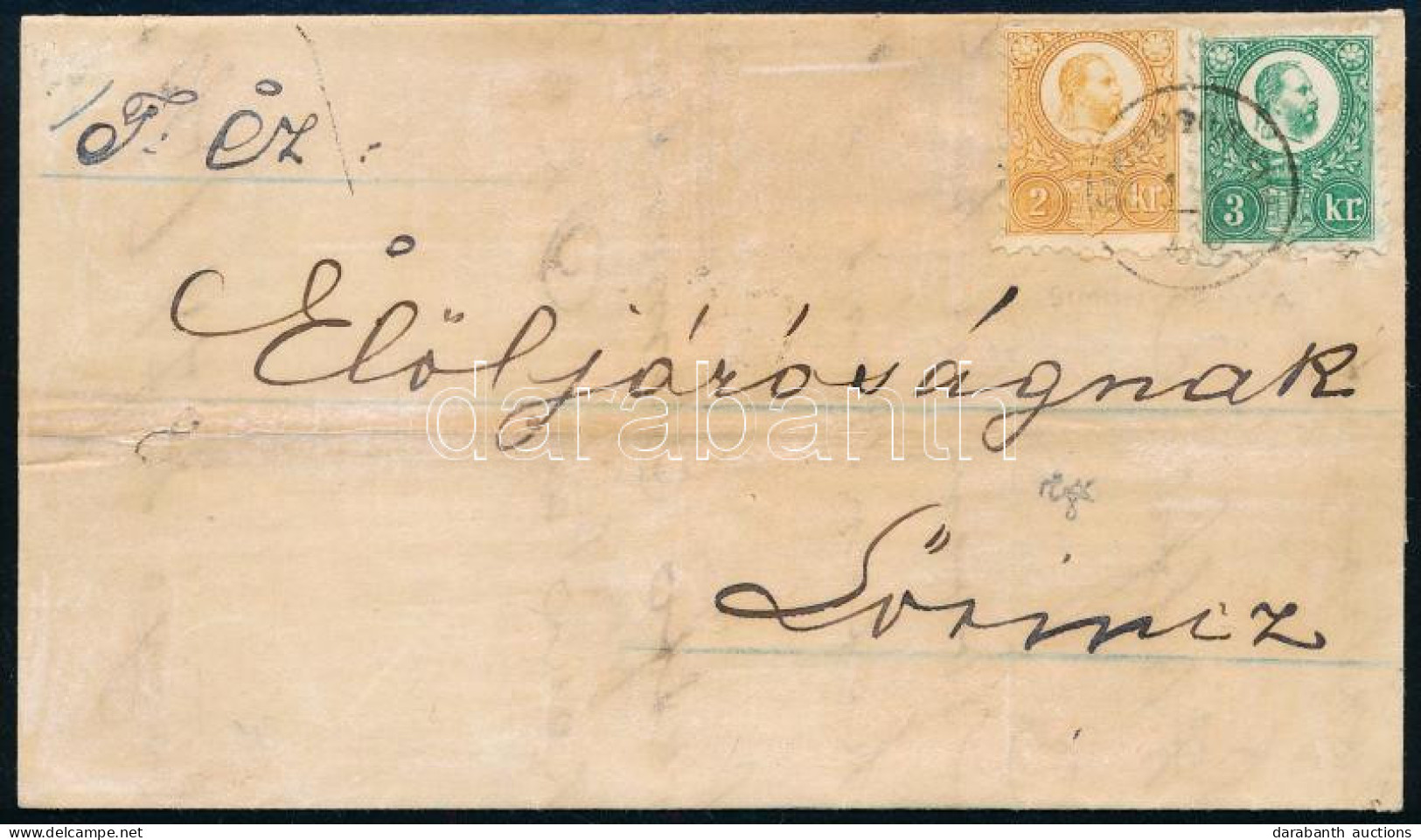 1874 Réznyomat 2kr és 3kr Levélen "SIMONTORNYA" - Lőrincz - Autres & Non Classés