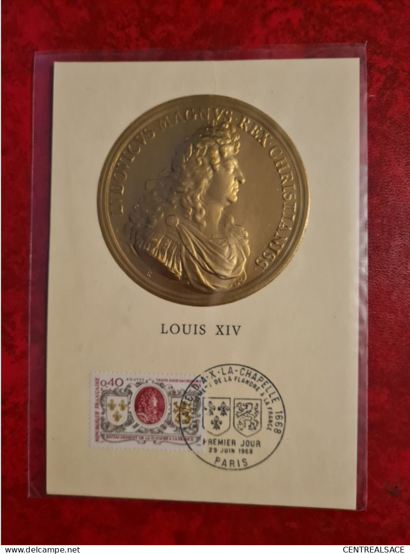 FDC 1968 MAXI  PARIS TRAITE AIX LA CHAPELLE LOUIS XIV - 1960-1969