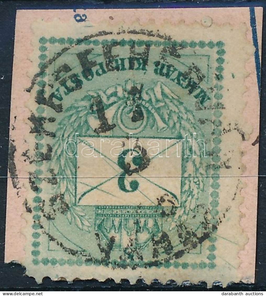 1874 3kr Durva Gyöngyjavítással Kivágáson (ex Lovász) - Other & Unclassified