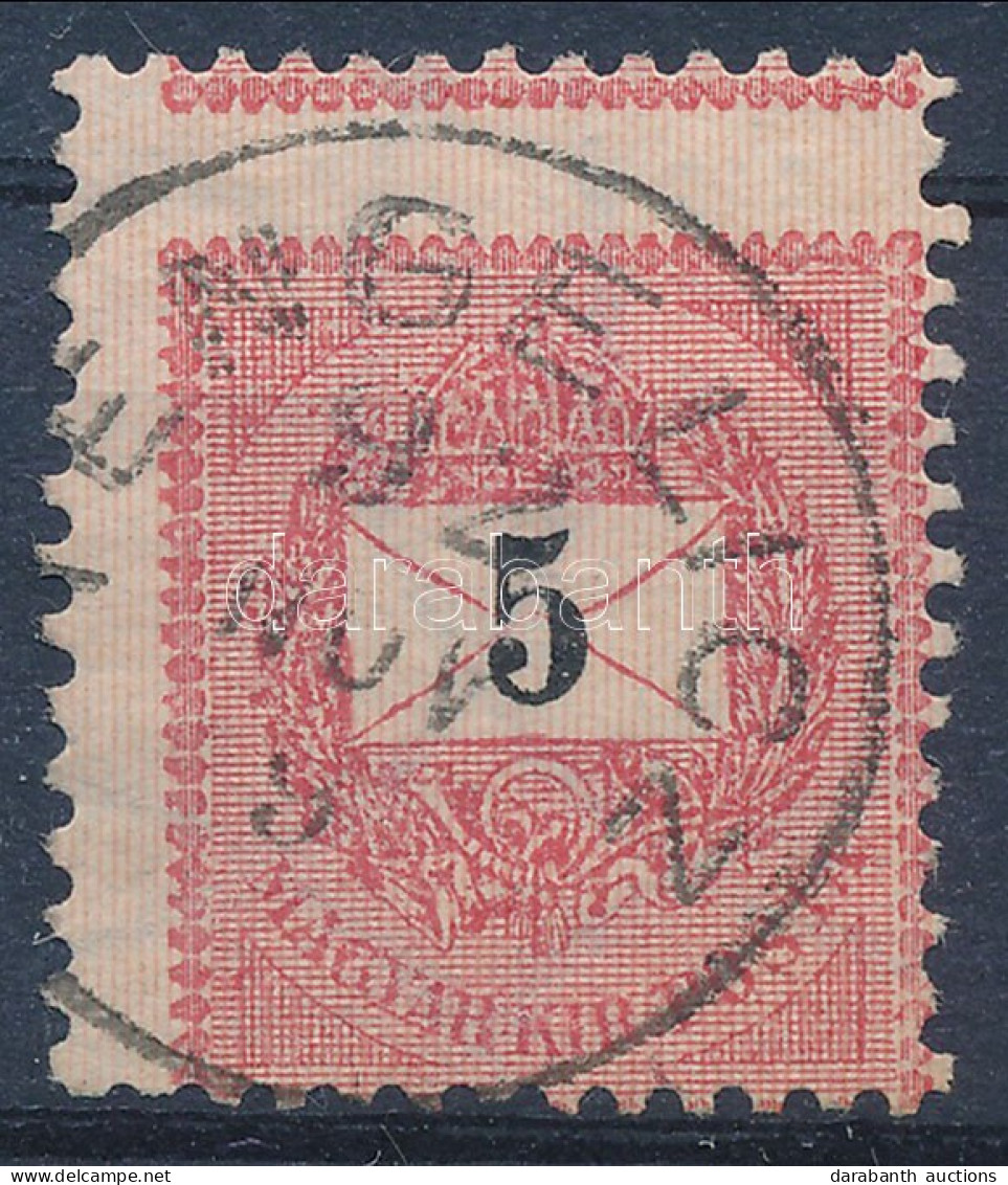 O 1889 5kr Durva Elfogazással / Shifted Perforation - Autres & Non Classés